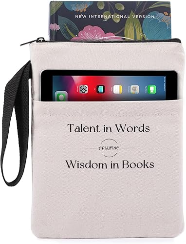 Miniatura 7 de Funda de libro con cremallera, protector acolchado de libro de 11 x 9 pulgadas, fundas acolchadas lavables para libros de bolsillo con bolsillos