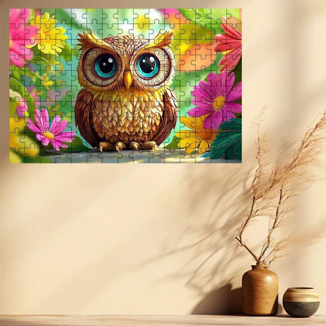 Puzzle 5000 elementów sowy, puzzle kwiat dla dorosłych, klasyczne puzzle gry edukacyjne do aktywności rodzinnej, najwyższej jakości drewniane puzzle z pudełkiem na prezent dla mężczyzn prezent dla