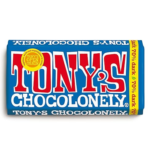 Tony's Chocolonely Dark Chocolate Bar - 180g, 70% Belgian Fairtrade Chocolate, Gift, Vegan - Dark Chocolate - 180 g (Pack of 1)