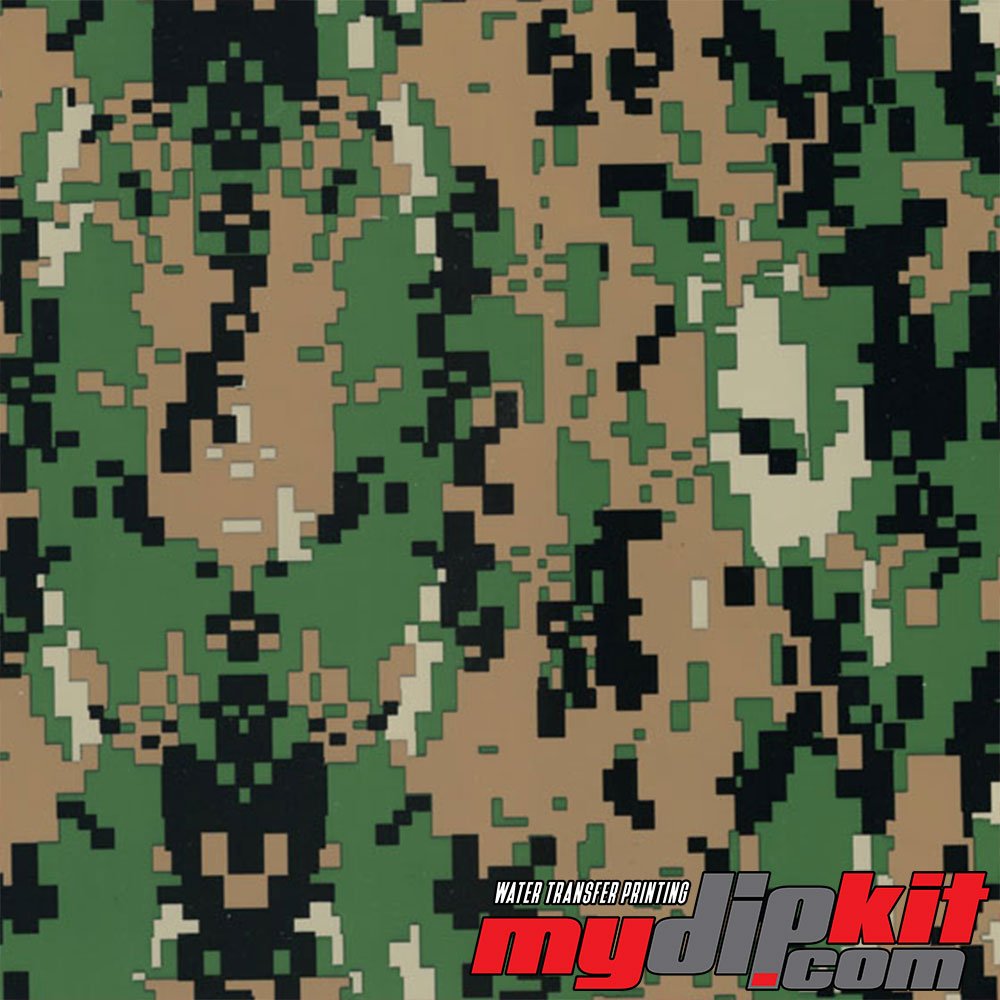 Hydrographic Film - Water Transfer Printing - Hydro Dipping - Tan/Black and Green Camo - MC-811-A