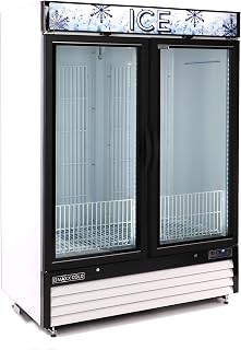 Maxx Cold MXM2-48FHC-ICE 54” Glass Door Ice Merchandiser Freezer, 48 Cu. Ft. Storage, Double Door