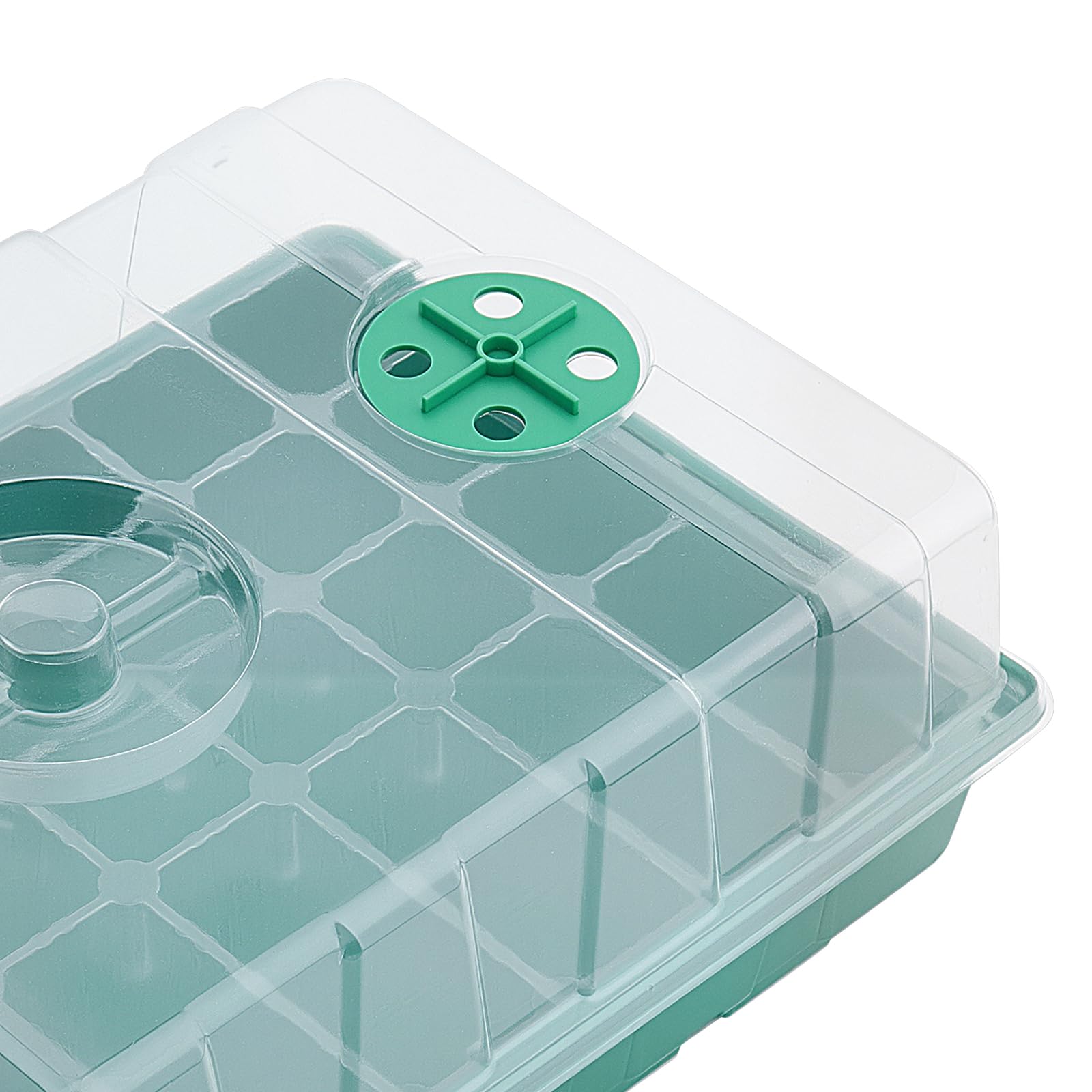 JEUIHAU Lot de 4 plateaux de semis en plastique à 160 cellules avec couvercles transparents et aérations réglables, kit de propagation de graines pour la germination des plantes en serre