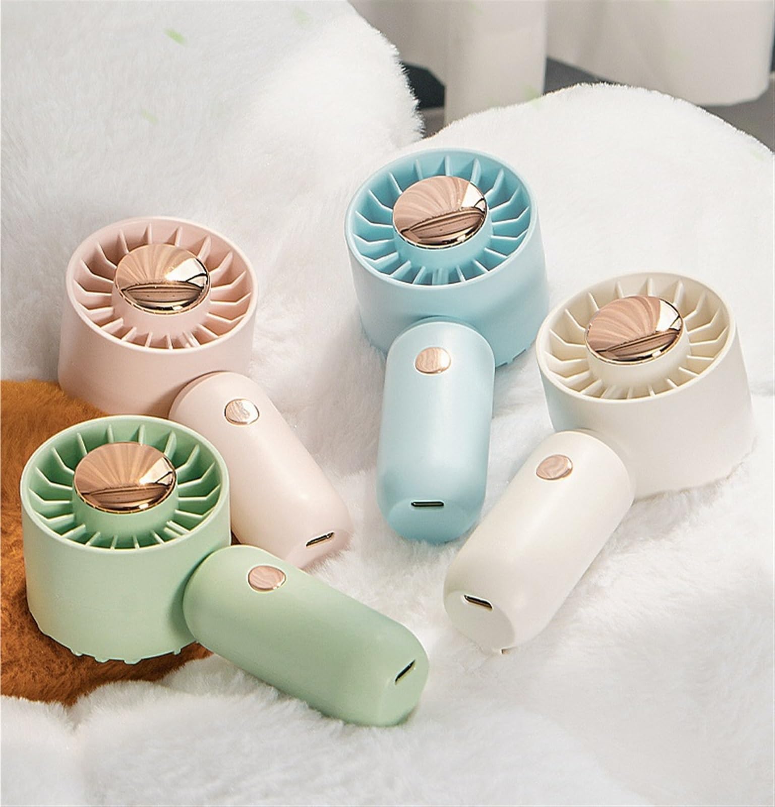 Mini ventilateur portable – Chargement USB sans fil, ventilateur de bureau vert pour la maison, les voyages et le bureau – Solution de refroidissement personnelle compacte et légère