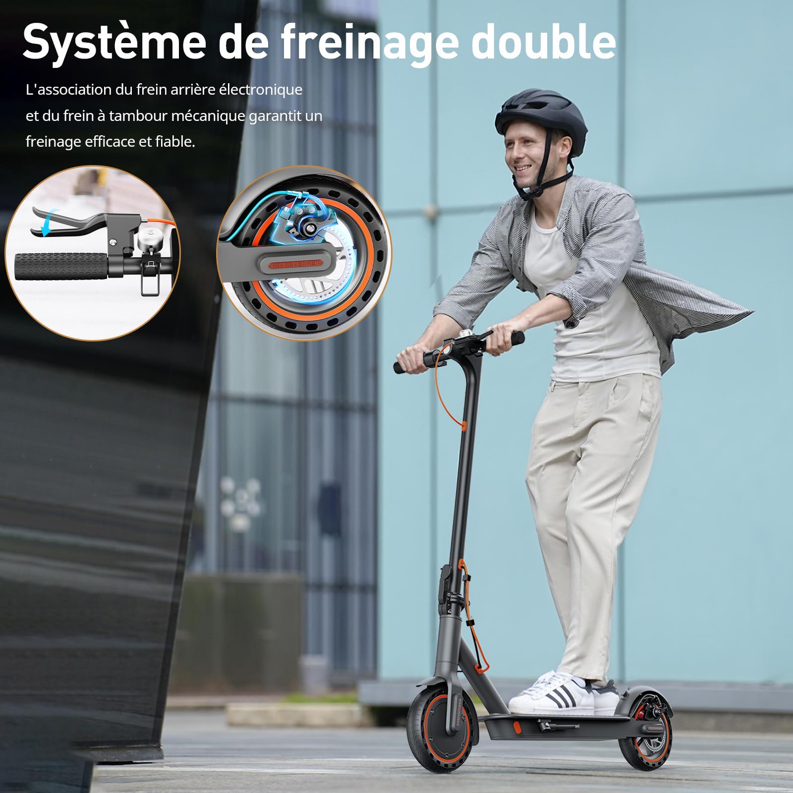 Trottinette Electrique Adulte Ultra Legere, 25KM/H Batterie 36V 7.8Ah avec Double Freinage Moteur 650W pour 35 km d'Autonomie