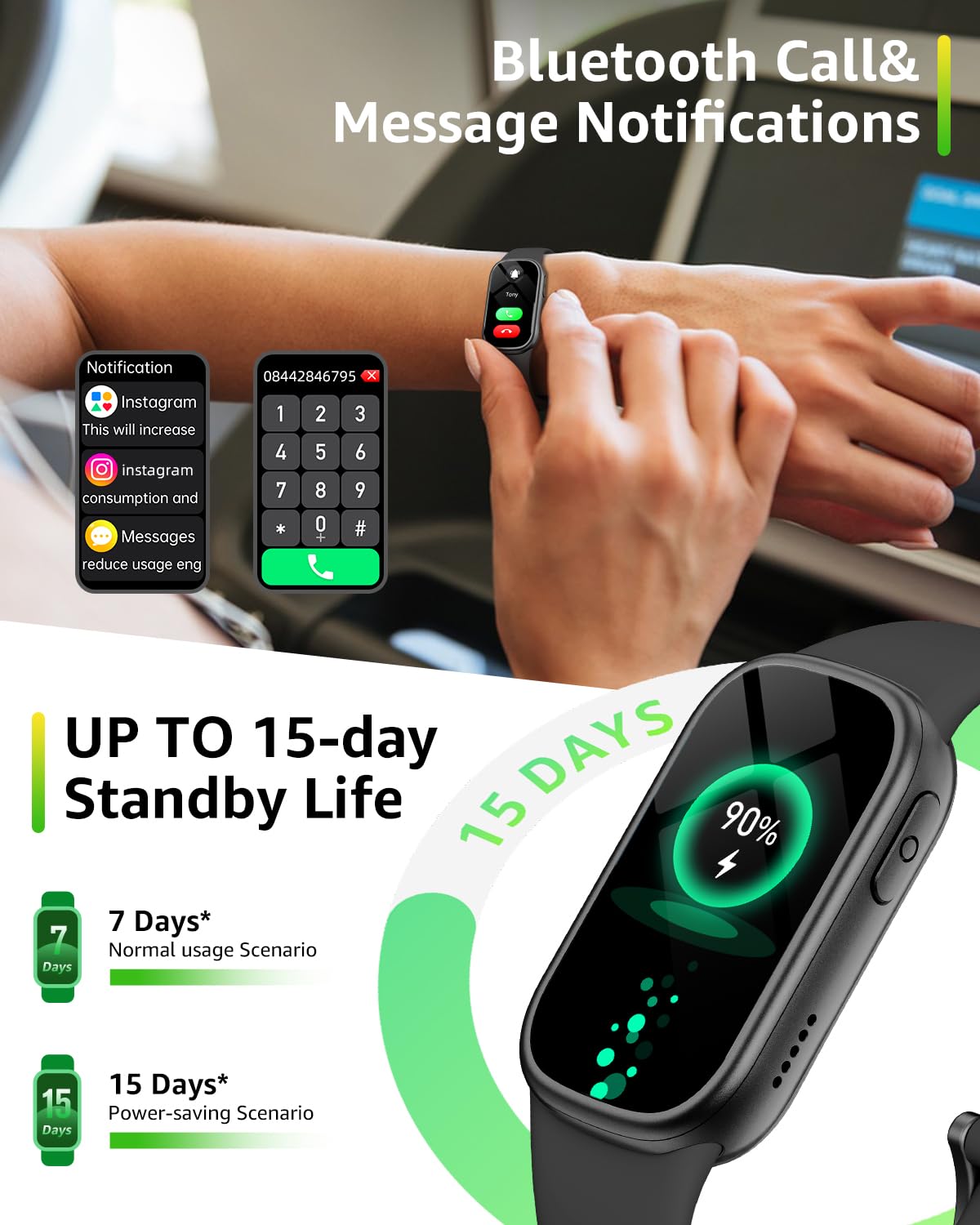 BUTFORFIT Fitness Tracker (Answer/Make Call), Smart Watch with 1.47" HD Touch Display, 130+ Sport Modes Activity Tracker with Sleep Monitor, IP68 Waterproof Tracker for Android&iPhone Women Men