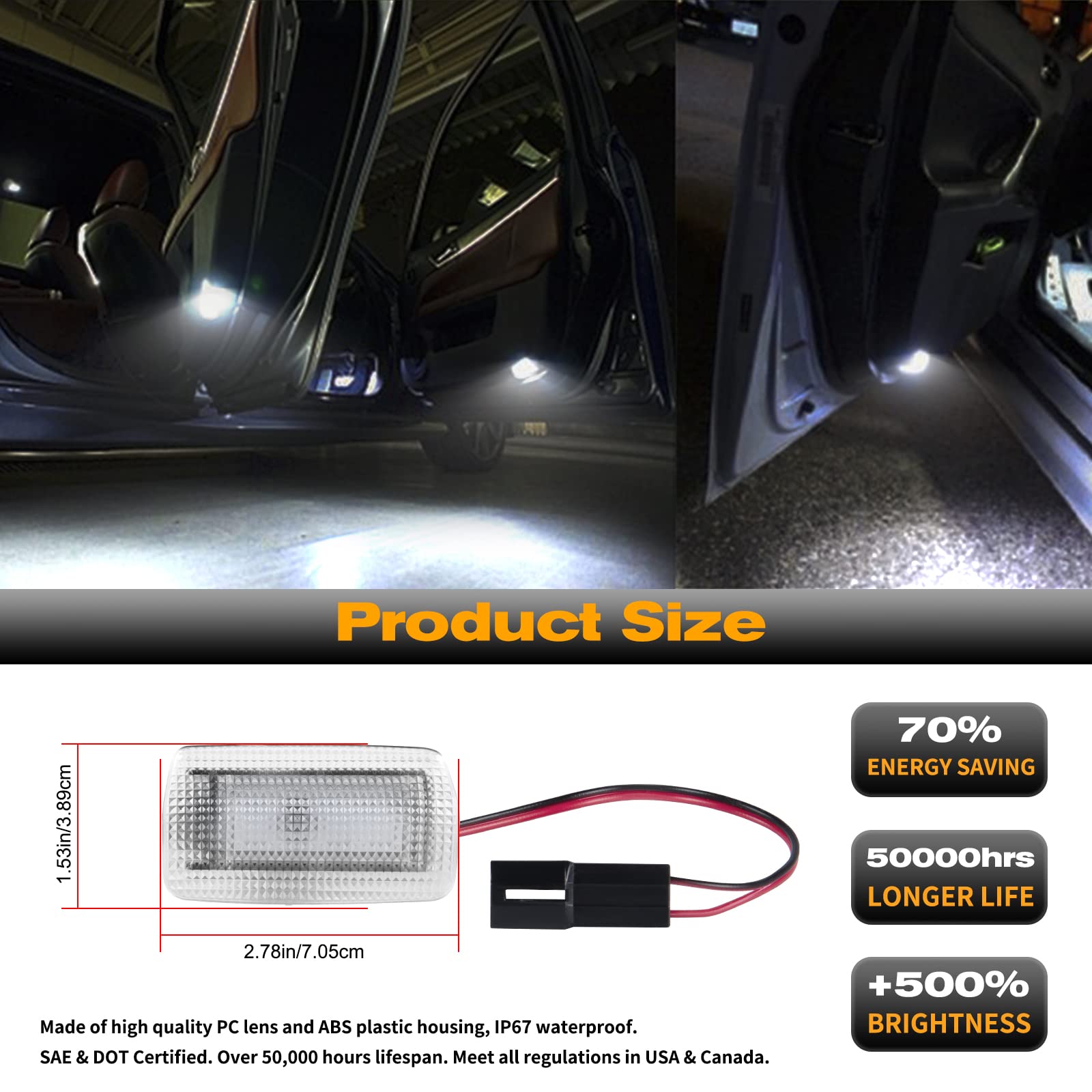 Amazon.com: POPMOTORZ LED Interior Door Panel Lights Warning Lamps
