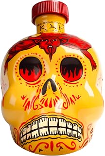 KAH Tequila Reposado - Bottiglia Decorata Giorno dei Morti - 100% Agave Blu - Doppia Distillazione e Invecchiato in Botte di Quercia - 40% vol 70 cl (700 ml / 0,7 Litri)