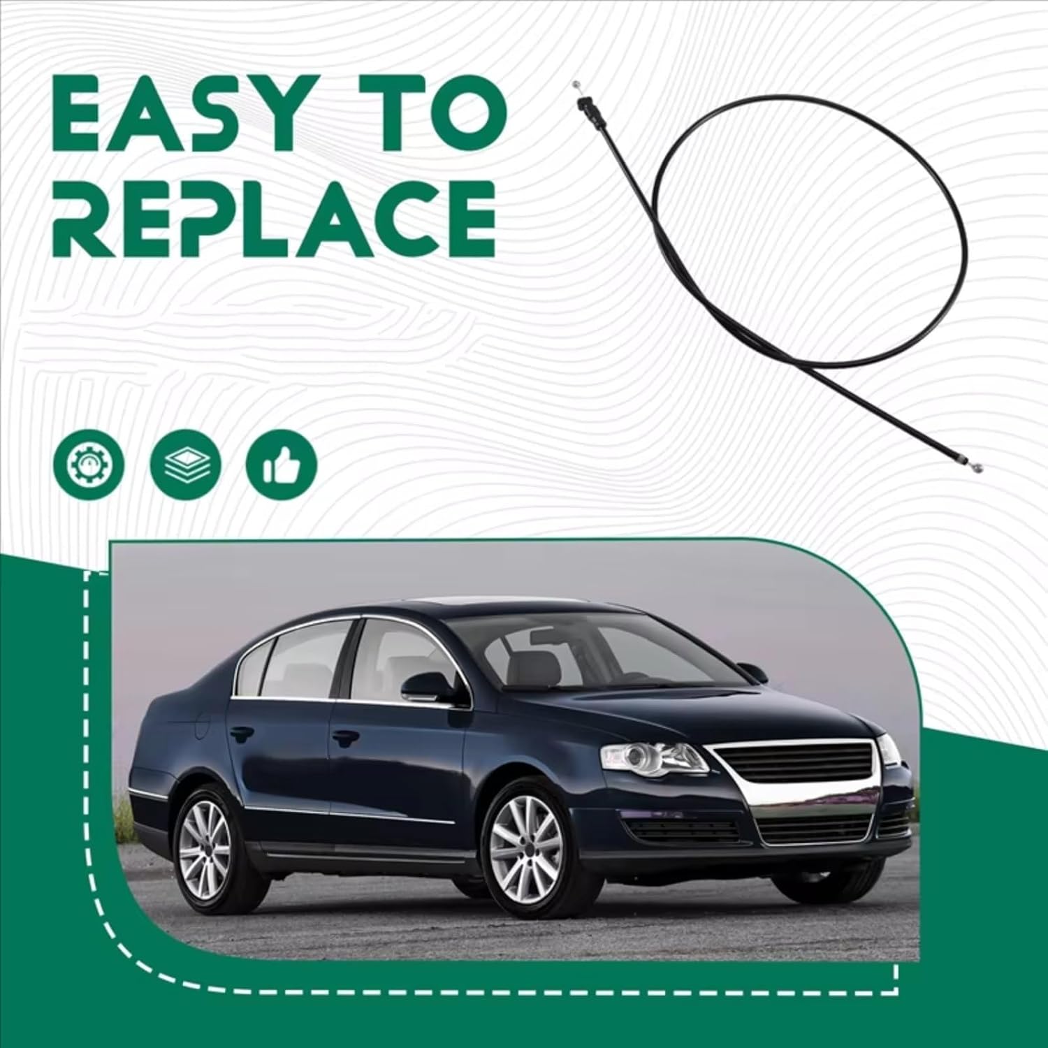 Bonnet Release Handle for VW for Passat B5 2000 2001 2002 2003 2004 2005 Replacement Car Engine Hood Release Cable Latch OEM:3B1823531D