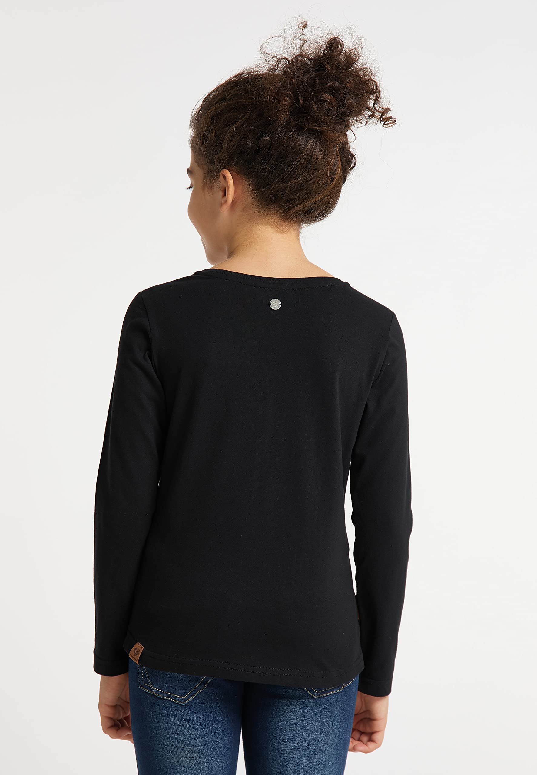 Ragwear Mädchen Longsleeve Shirt Florencie Print Langarm Shirt Hemd mit Regenbogen Print in schwarz