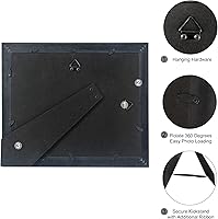 Vista 5 de GMFrames Marco para diploma de 8.5x11 con tapete o para mostrar certificados de 11x14 sin tapete, madera maciza, acabado en cerezo con intrincado