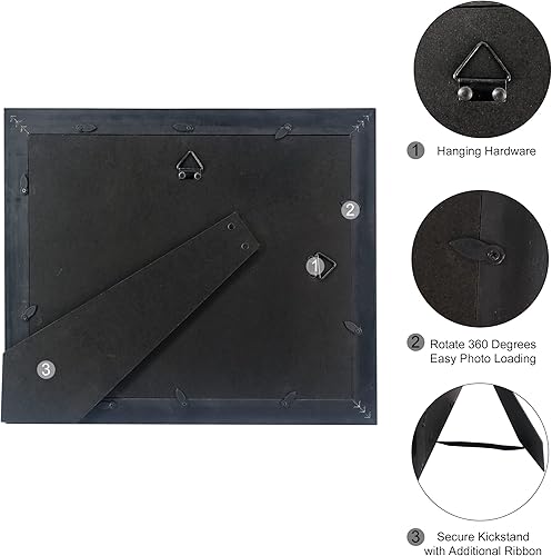 Miniatura 4 de Marco de grado de diploma de madera maciza para certificados de 8.5 x 11, acabado cereza con detalle de cuerda negra intrincado, acrílico con