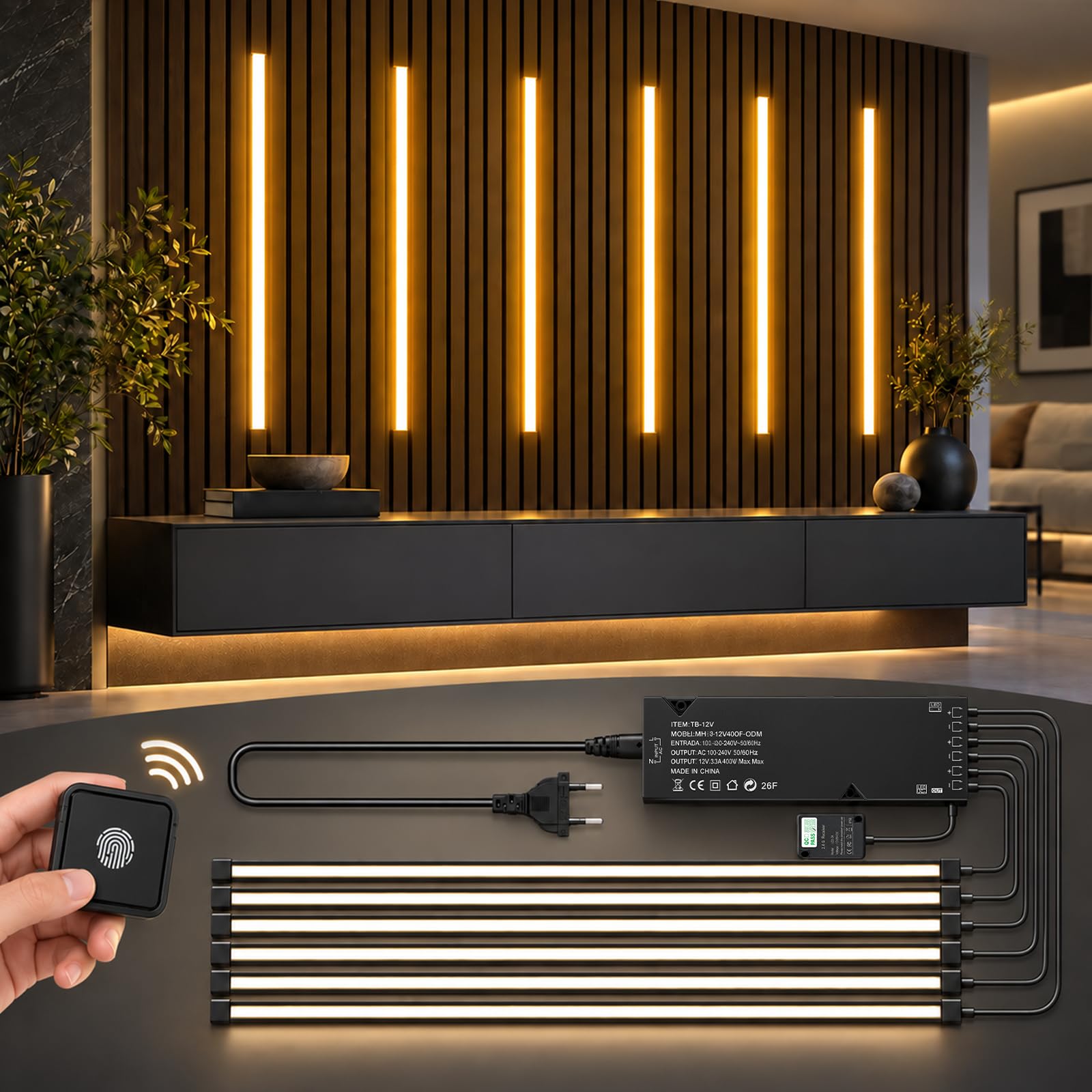 6 Stück LED Akustikpaneele Beleuchtung, 1M LED Streifen für Akustikpaneele