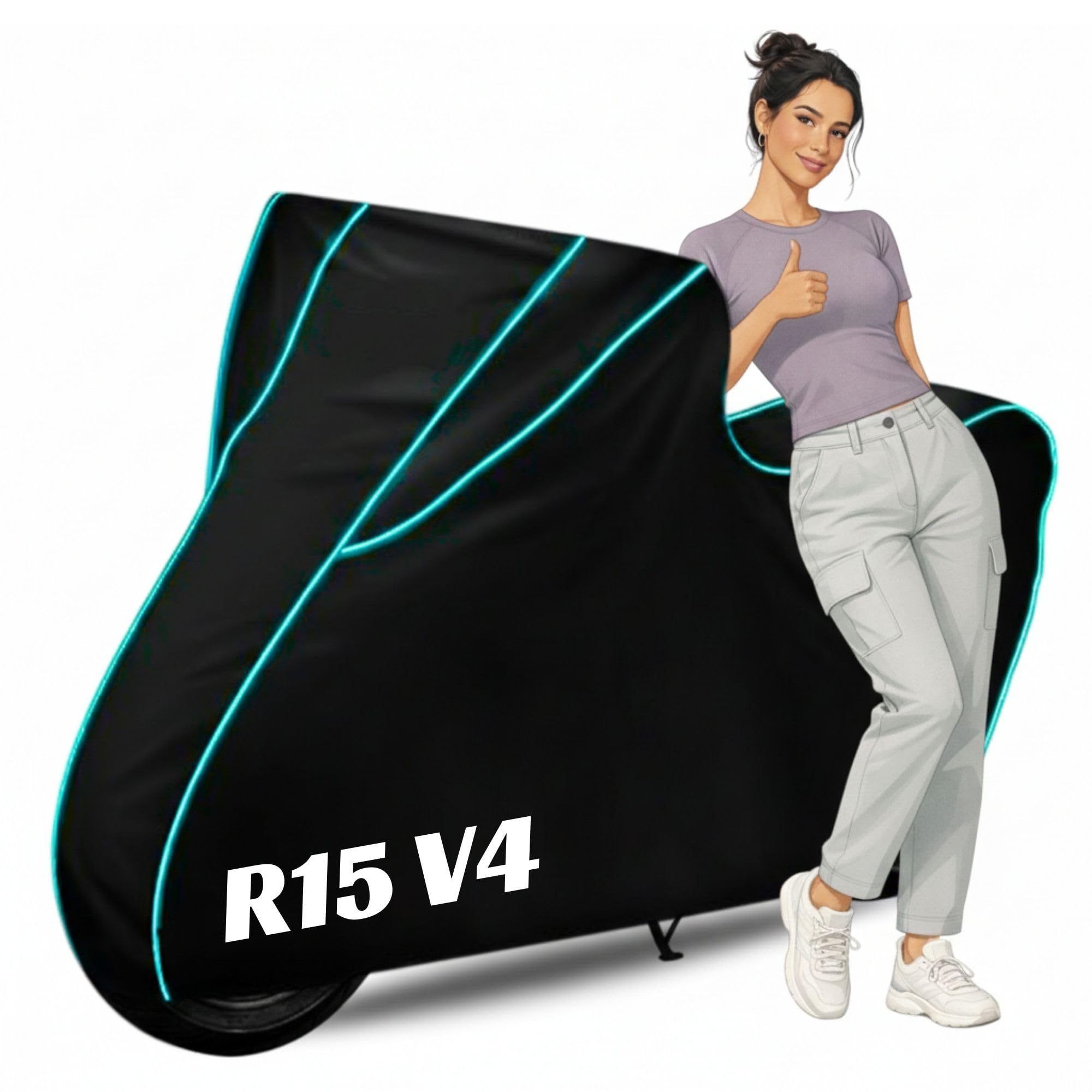 Ultra-Bike Body Cover for R15 V4 Dustproof Scratchproof - 100% Water Resistant Motorcycle Cover for Two Wheeler, Outdoor Full Bike Cover with UV, Duty, Rain Protection