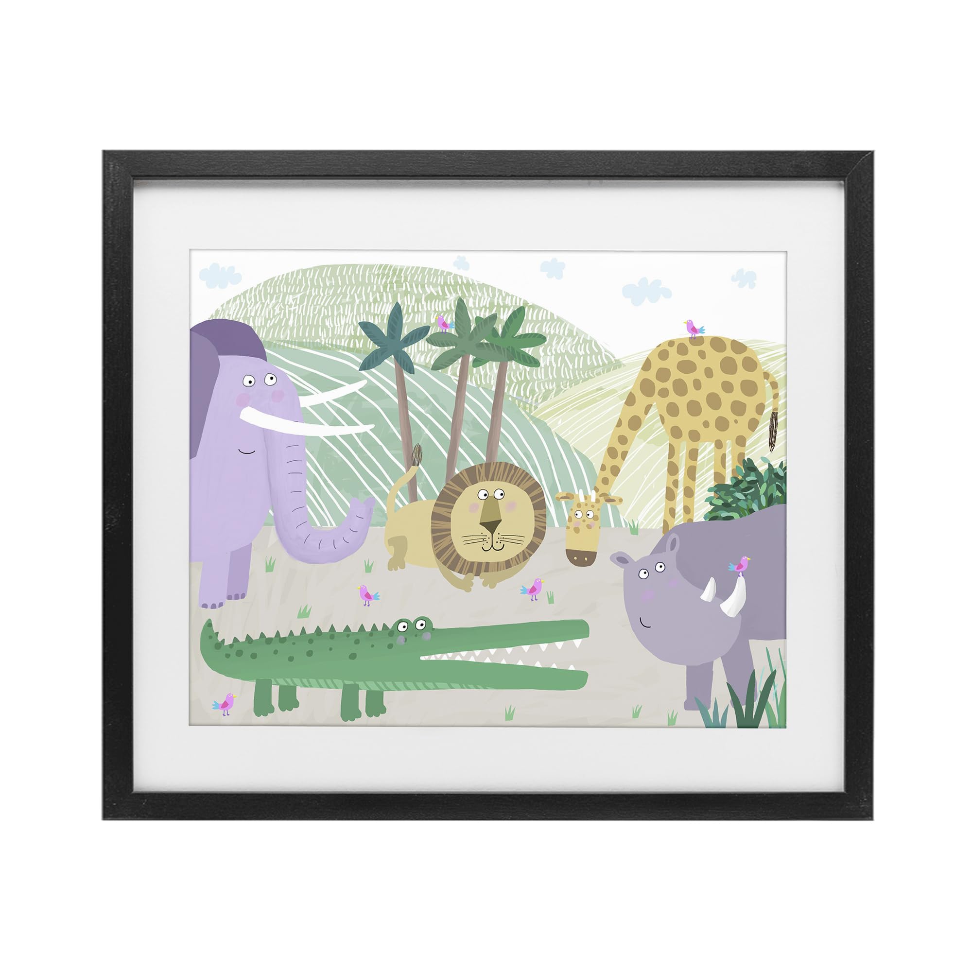 'Jungle Savannah Animals'| Framed Print Under Glass