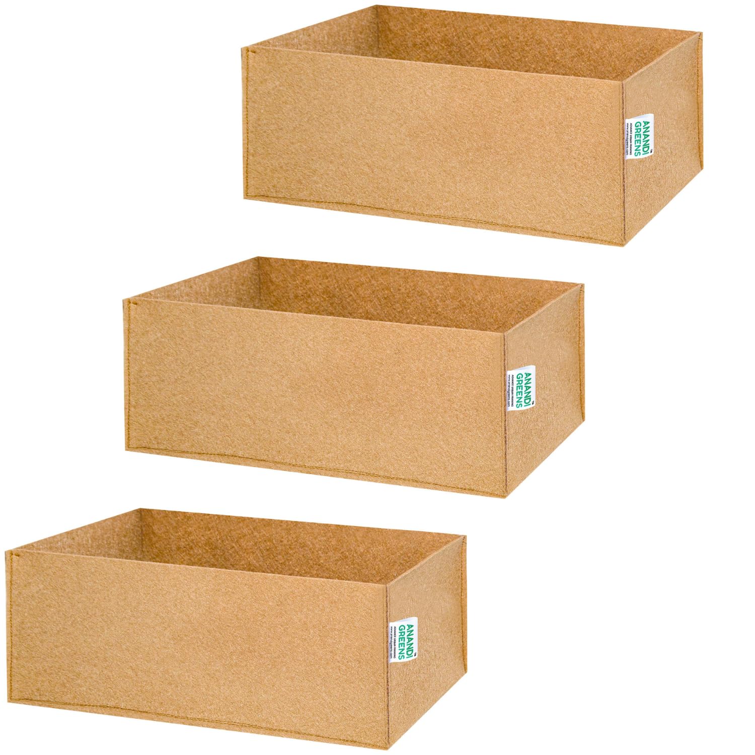 Anandi Greens 400 GSM Environmentally Friendly Geo Fabric Plant Grow Bag Suitable for Terrace and Flowers Vegetable Gardening (Camel, 18X6X6 Inch Pack of 3) (B0CYLN1MSK) Amazon Price History, Amazon Price Tracker