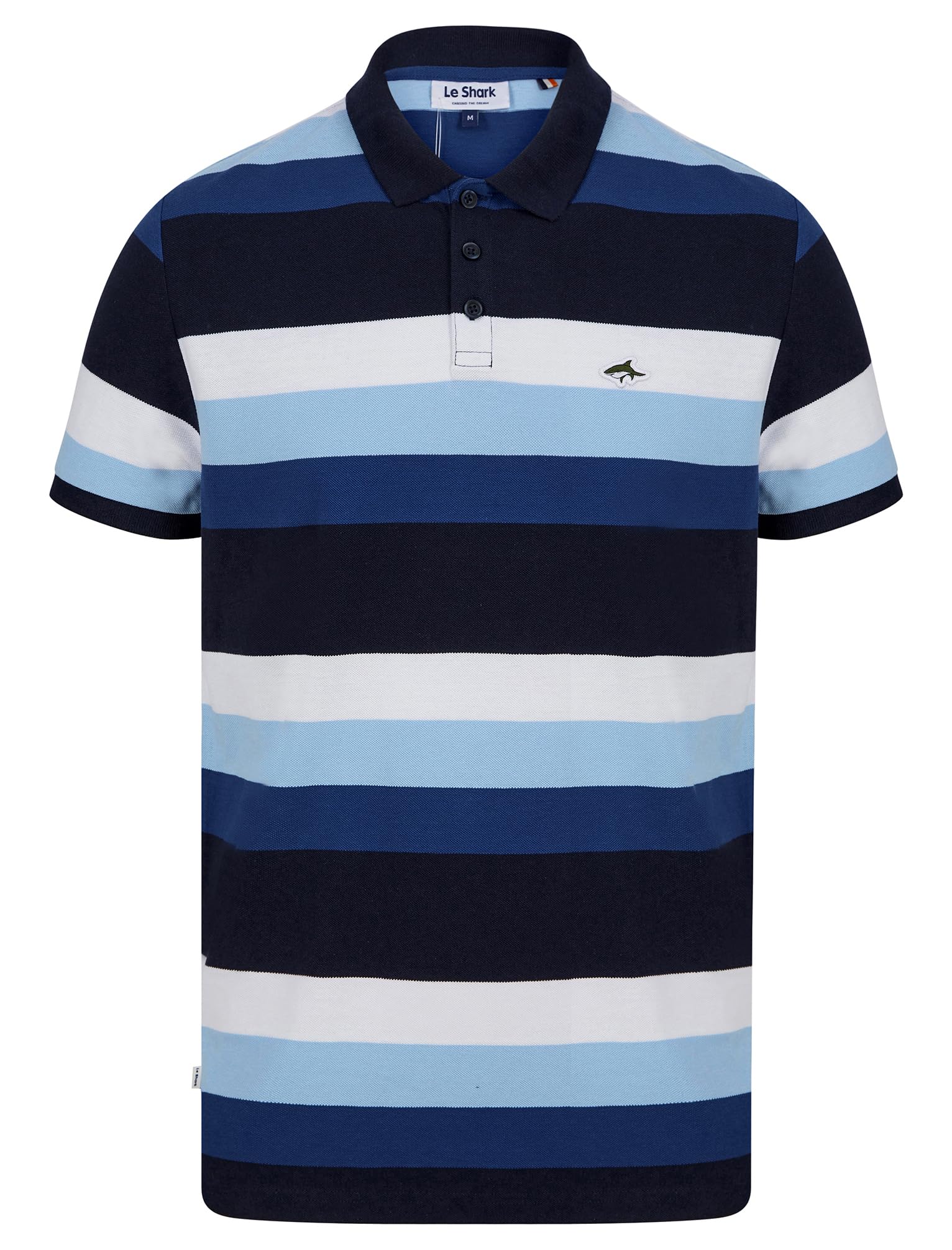 Le Shark Men's Rural - Blue 'Rural' Yarn Dyed Striped Cotton Pique Polo Shirt