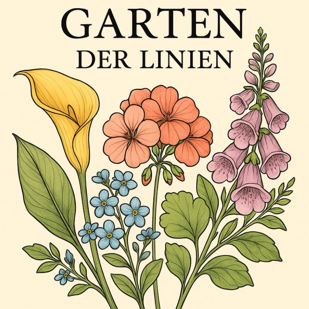 Garten der Linien: Florale Linienkunst zum Entspannen und Träumen, Dein kreativer Rückzugsort zwischen Blüten und Linien, Ein Ausmalbuch voller zarter ... erblühen – ein Ausmalbuch für die Seele
