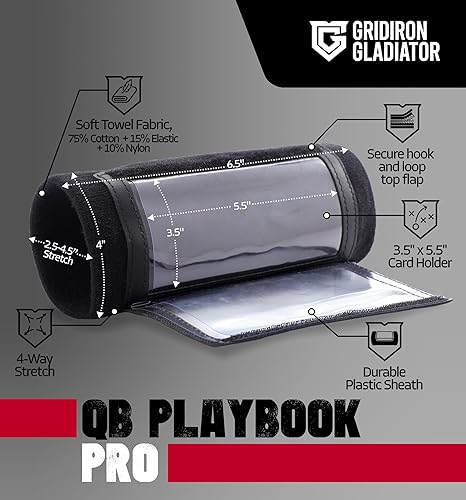 Miniatura 3 de Gridiron Gladiator Libro de jugadas de fútbol  Pulseras de fútbol para jóvenes y adultos  Muñequeras de fútbol  Pulsera Qb  Pulseras de sóftbol para