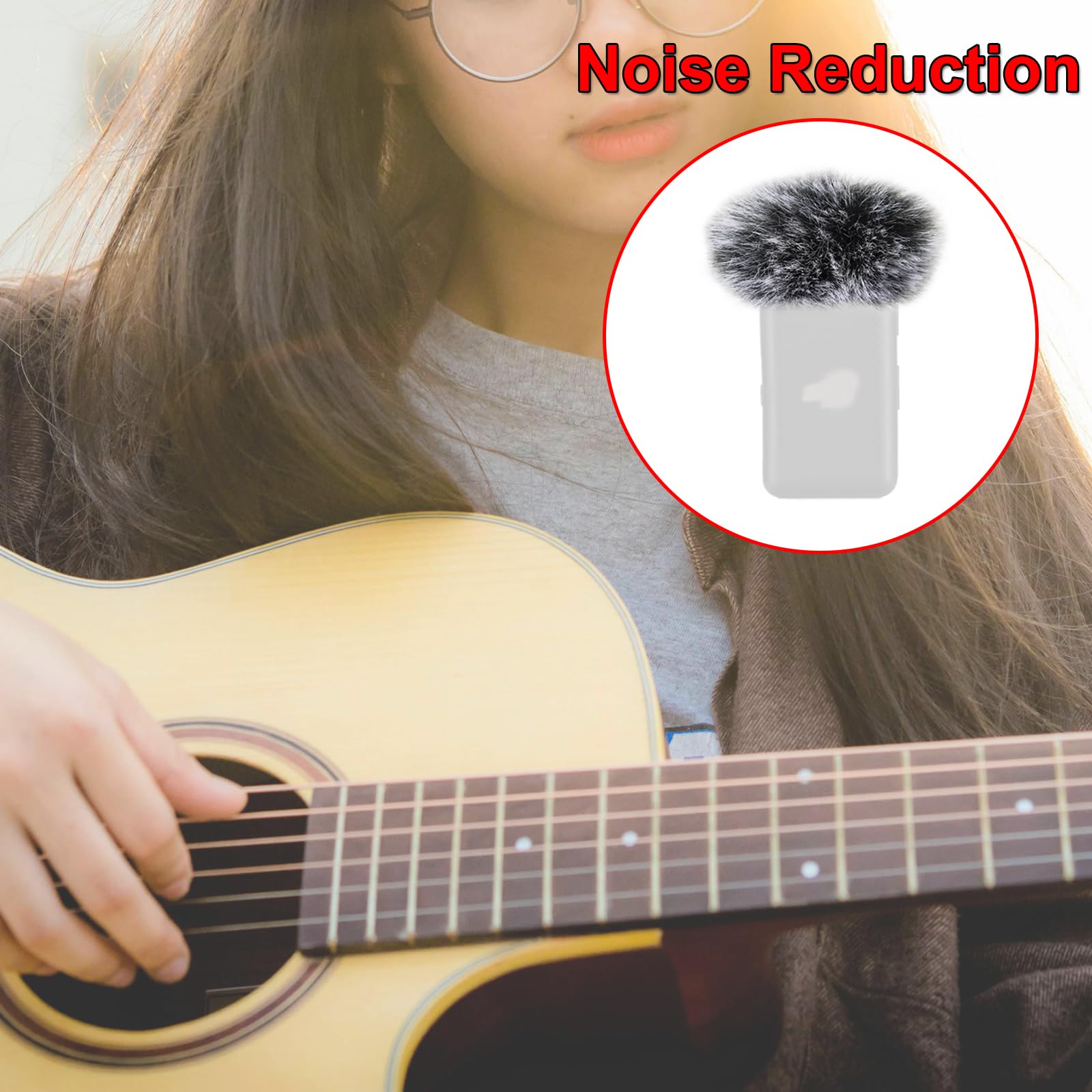 FONDFRAMORY Microphone Windscreen for DJI Mic, Furry Wind Muff Pop Filter Compatible with DJI Wireless Lavalier Mic, Fur Microphone Cover Sound Insulation (2 Pieces)