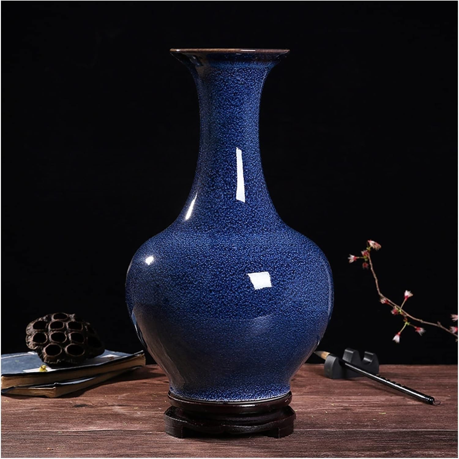 Vase Desktop Ceramic Living Room Porcelain Ornaments Antique Picture Frame Crafts Vase(Star Sky Bottle)