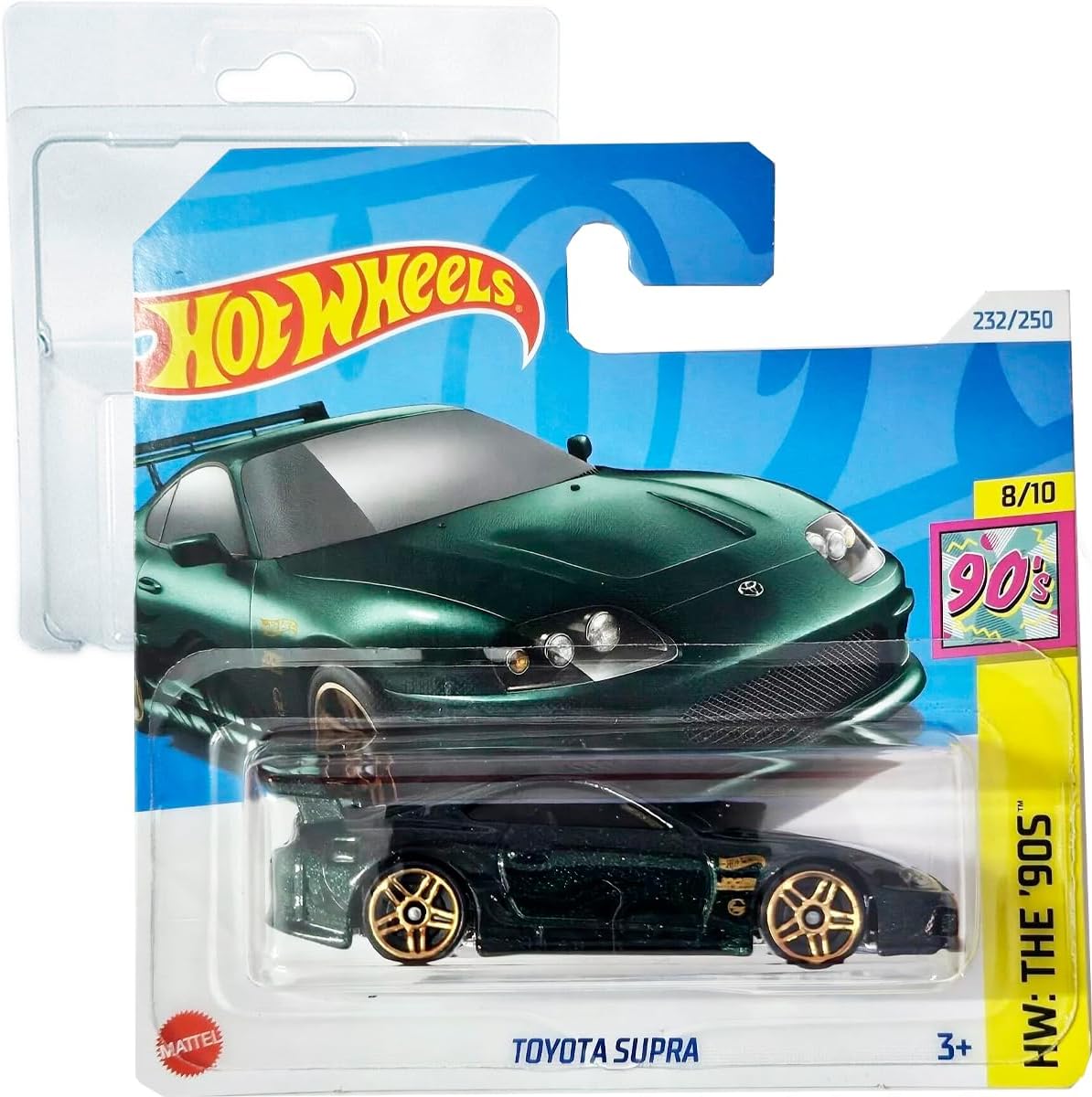 Toyota Supra - HW: The '90s 8/10 - HTB09 - Short Card - JDM - Dark Green Metallic - Mattel 2024-1:64