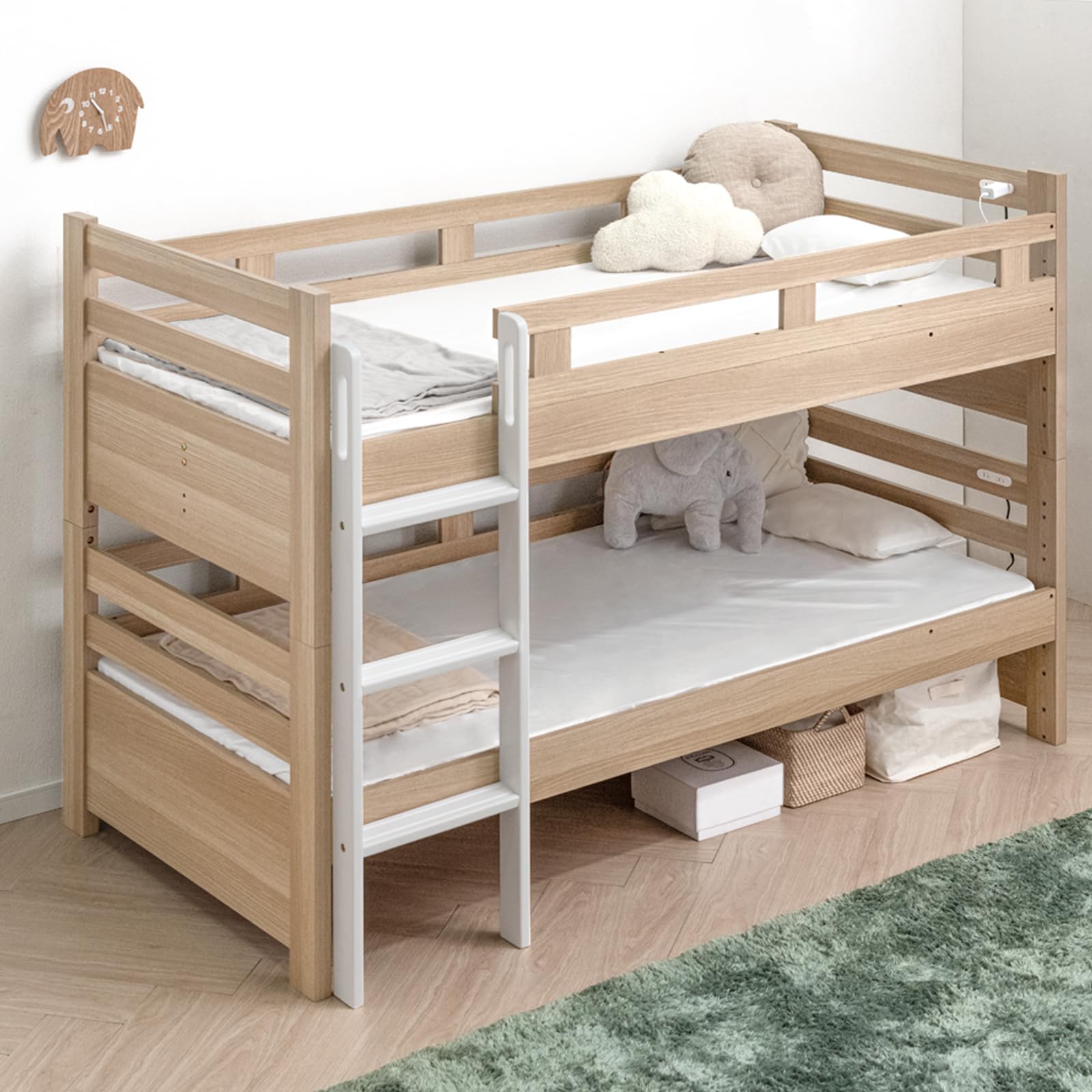 2段ベッド（配送・組立込み） Amazon.co.jp: タンスのゲン 2段ベッド シングル ロータイプ 134cm