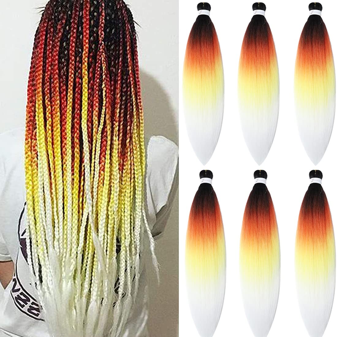 Pre stretched Braiding Hair 30 Inch 6 Packs Professional Braids Hair Extensions High Temperature Synthetic Fiber Braid Hair Crochet Twist Soft Yaki