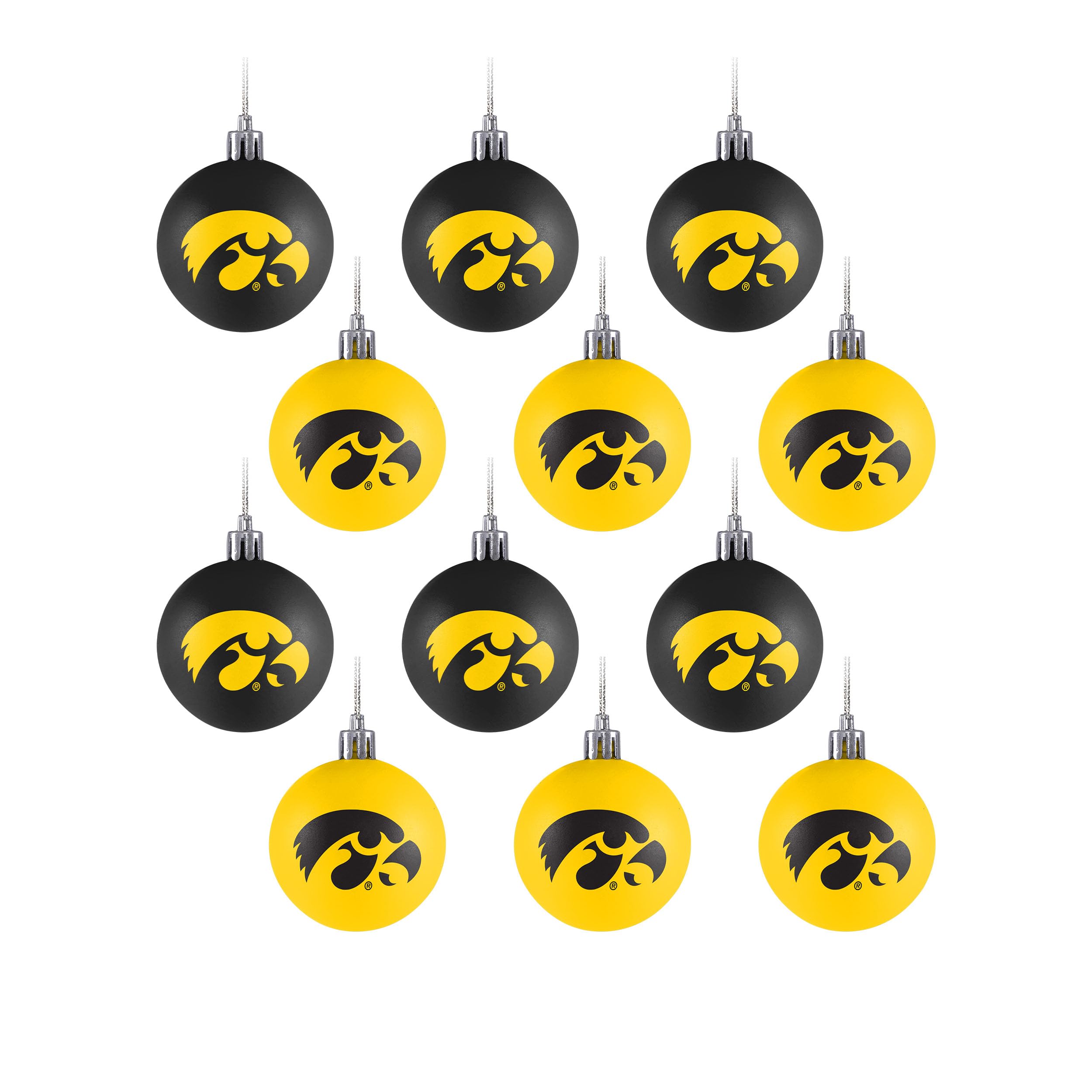 FOCO NCAA Ball Ornament (Set of 12) NCAA Team: Iowa