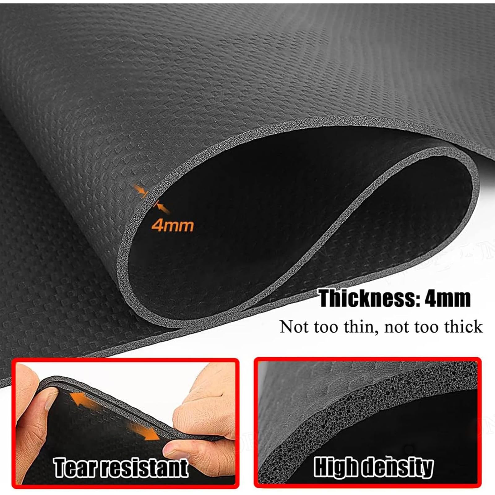 Tappetini Attrezzi Fitness Casa, Tappetino Insonorizzante Per Tapis Roulant, Tappetino Antivibrazione, Tappeto Antiscivolo Per Tapis Roulant, Fonoassorbente, Cyclette,Vogatori ,Nero,190*85cm