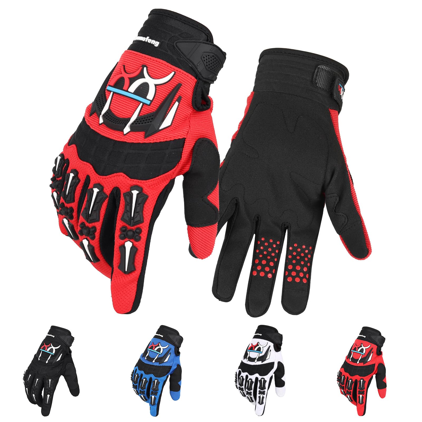 Breathable Motorcycle Riding Gloves Full Finger Knuckle Protection Touchscreen Compatible for Motocross Mountain Bike Dirt Bike Cycling Off-Road