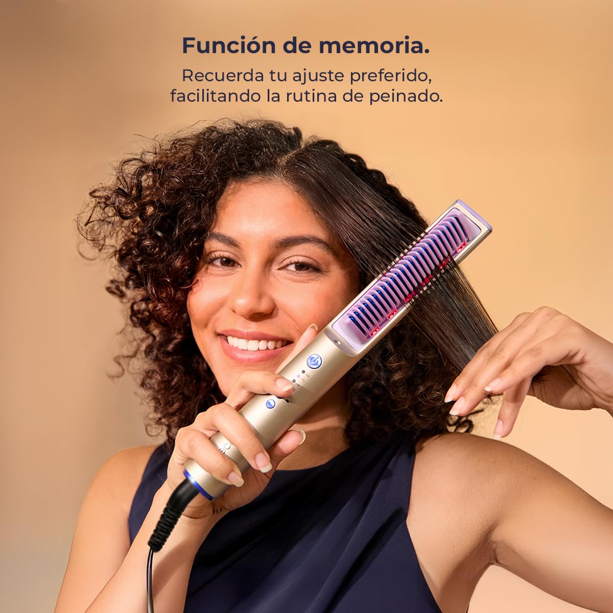 Cecotec Cepillo Alisador con Infrarrojos e Iones InstantCare Lisse iSphere. 3 Ajustes de Temperatura 140º-170ºC-200ºC, Función Memoria, Bloqueo de Temperatura, Indicadores LED