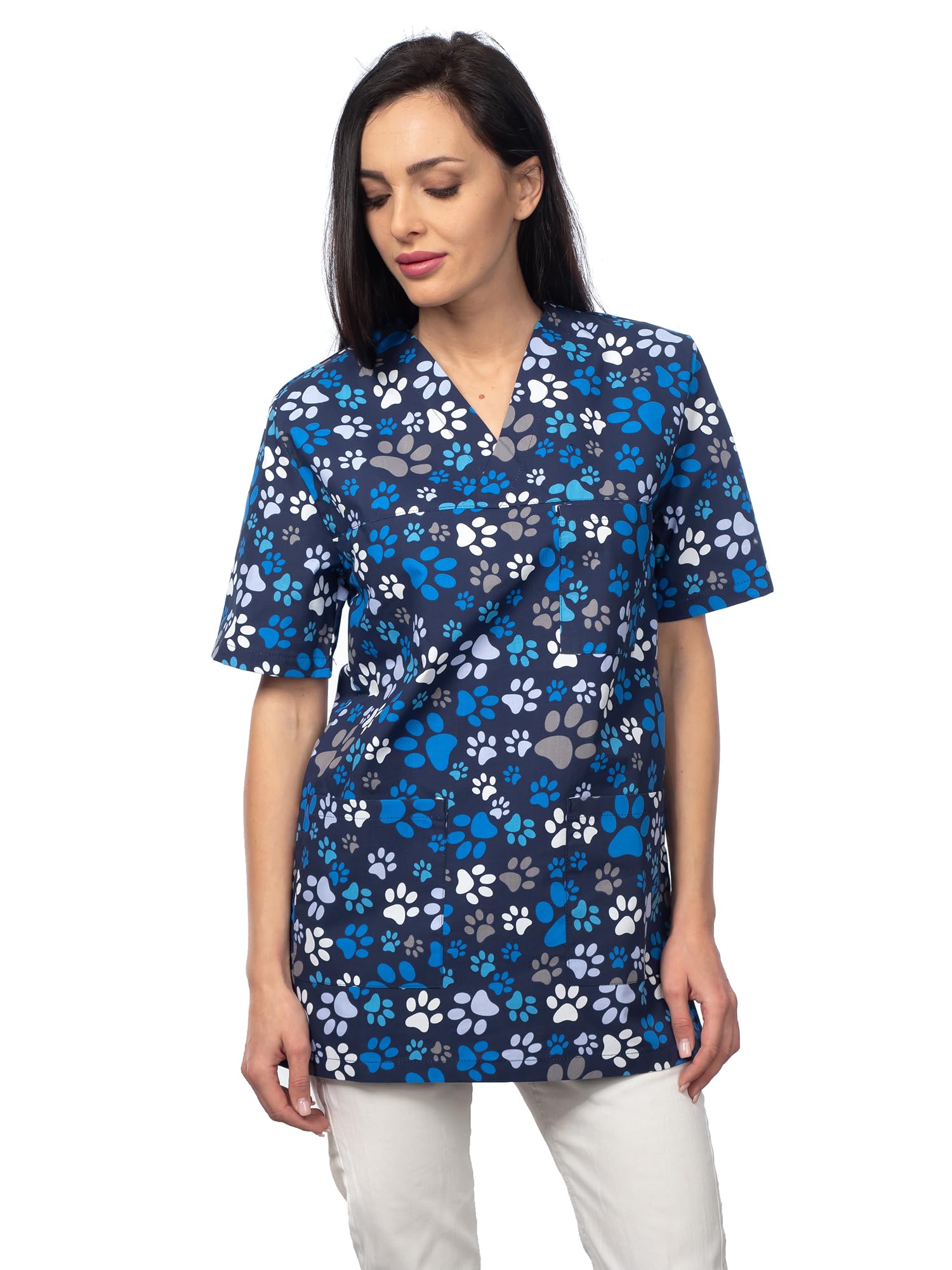 DINOZAVR Bruna Sanitario Camisa Médica con Cuello en V para Mujeres — view 12