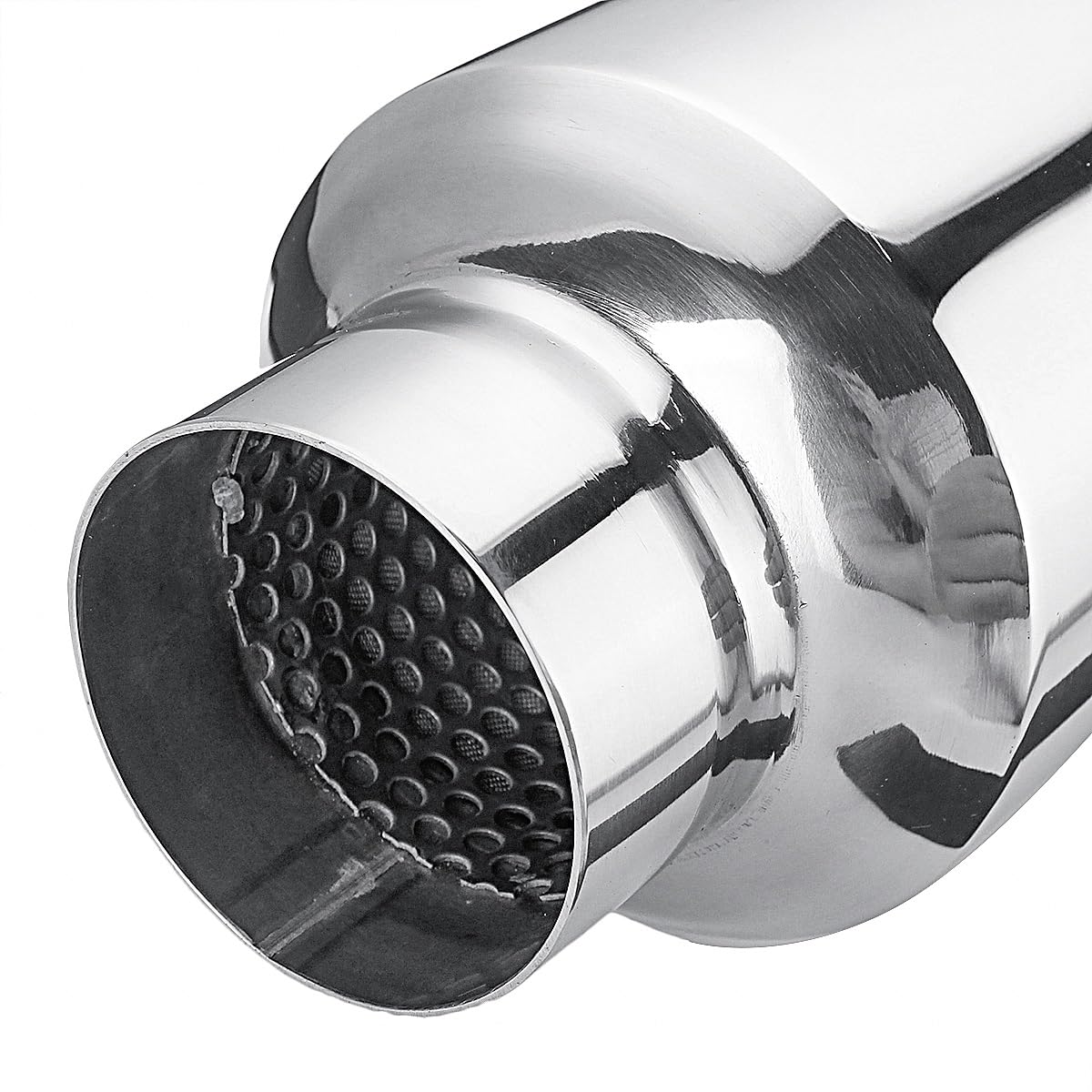 Rura wydechowa uniwersalna 2 "2,25" 2,5 "3" Car Styling Turbina Rezonator wydechowy tłumik tłumik rury wydechowe samochodu ze stali nierdzewnej (rozmiar : 4)