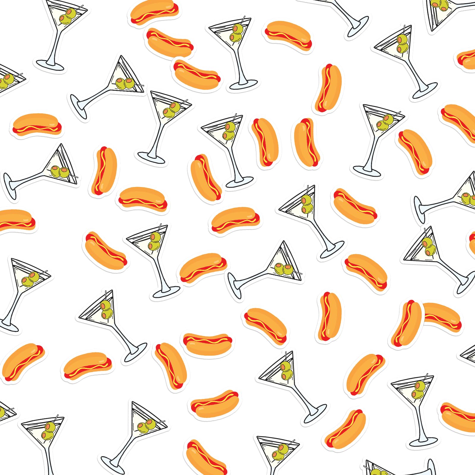 Watersay 400 Pcs Martini Confetti Hot Dog, Olive Party Table Scatter
