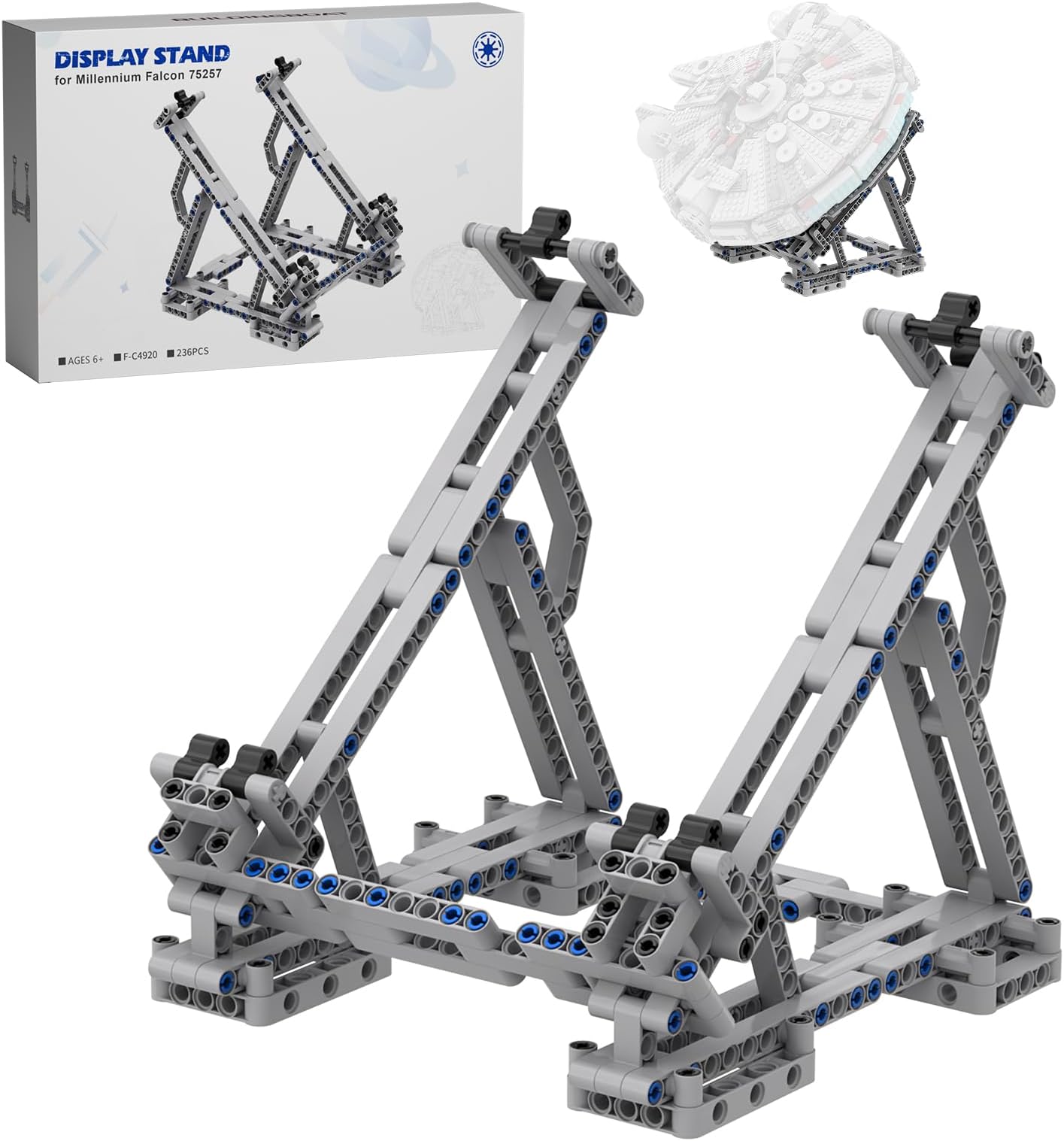 Millennium Falcon Vertical Display Bracket for Lego 75257&75105 Starship Model,Sturdy Stand Building Kit,Best Gift and Movie Collectible for Adults(236 PCS)
