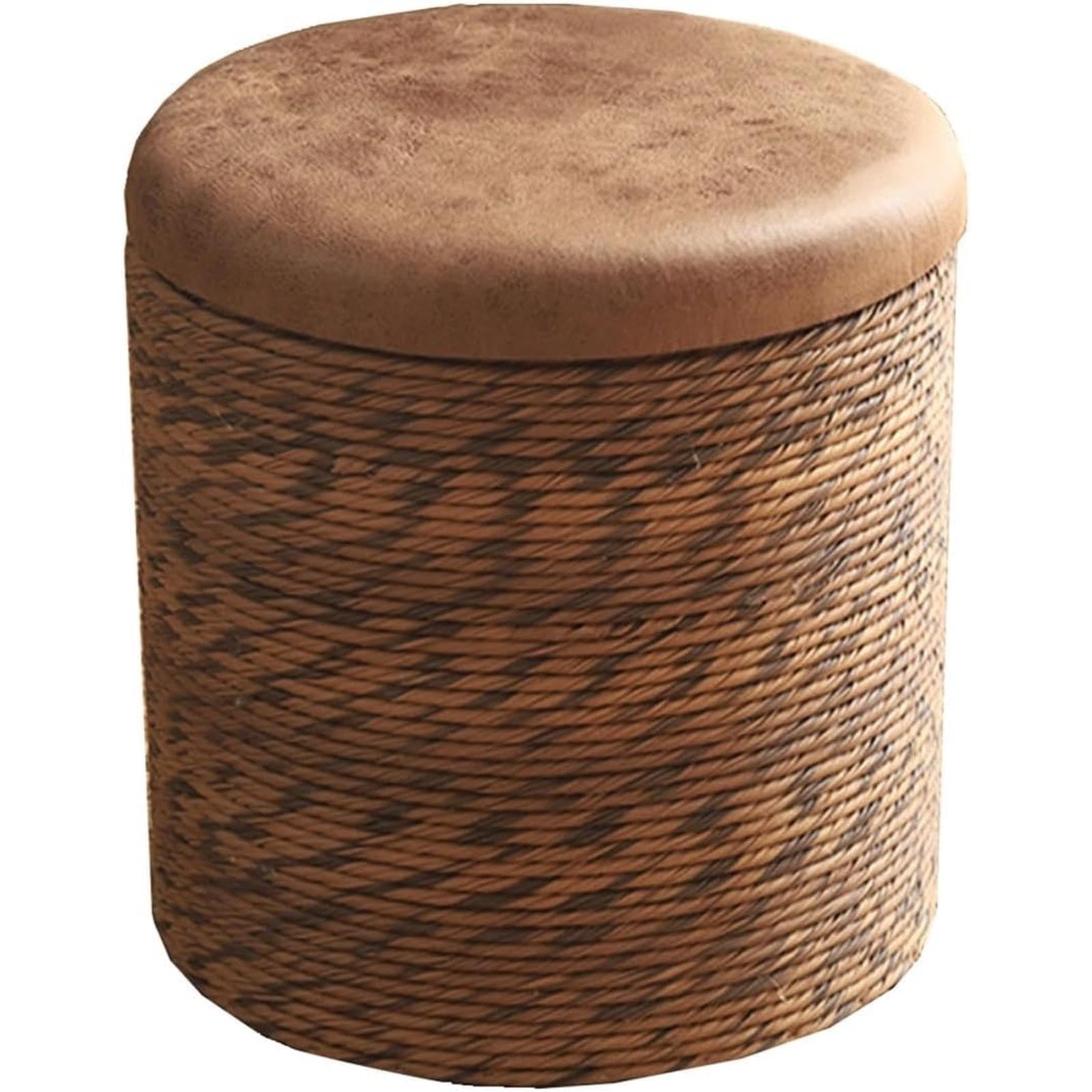 Ottoman rond moderne marron pour créer une ambiance chaleureuse