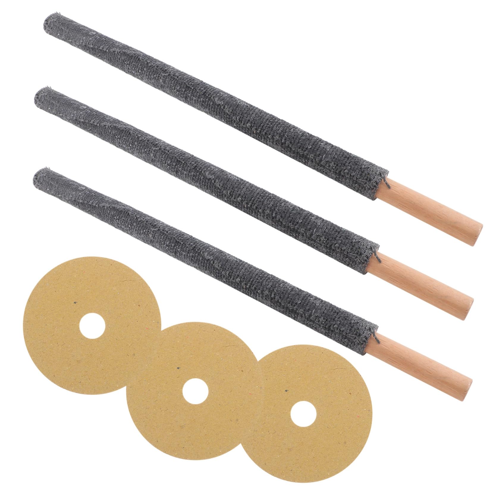 Antorchas de Exterior 3 Piezas de Madera Encerada Negras