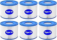 Vista 1 de Cartucho de filtro de piscina tamaño VI para Bestway, Lay-Z-Spa, Coleman SaluSpa 90352E 58323, paquete de 6