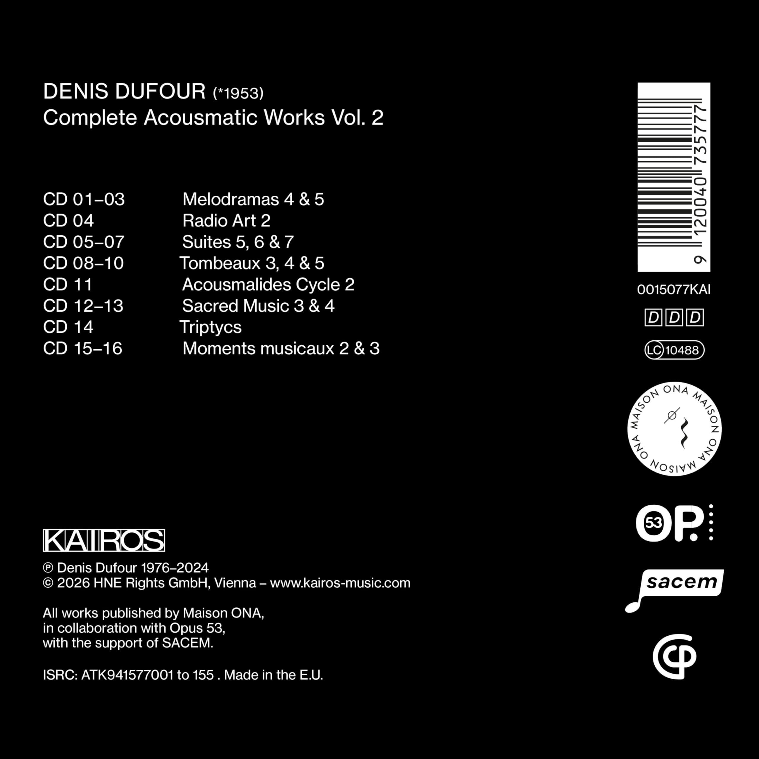 Complete Acousmatic Works, Vol. 2