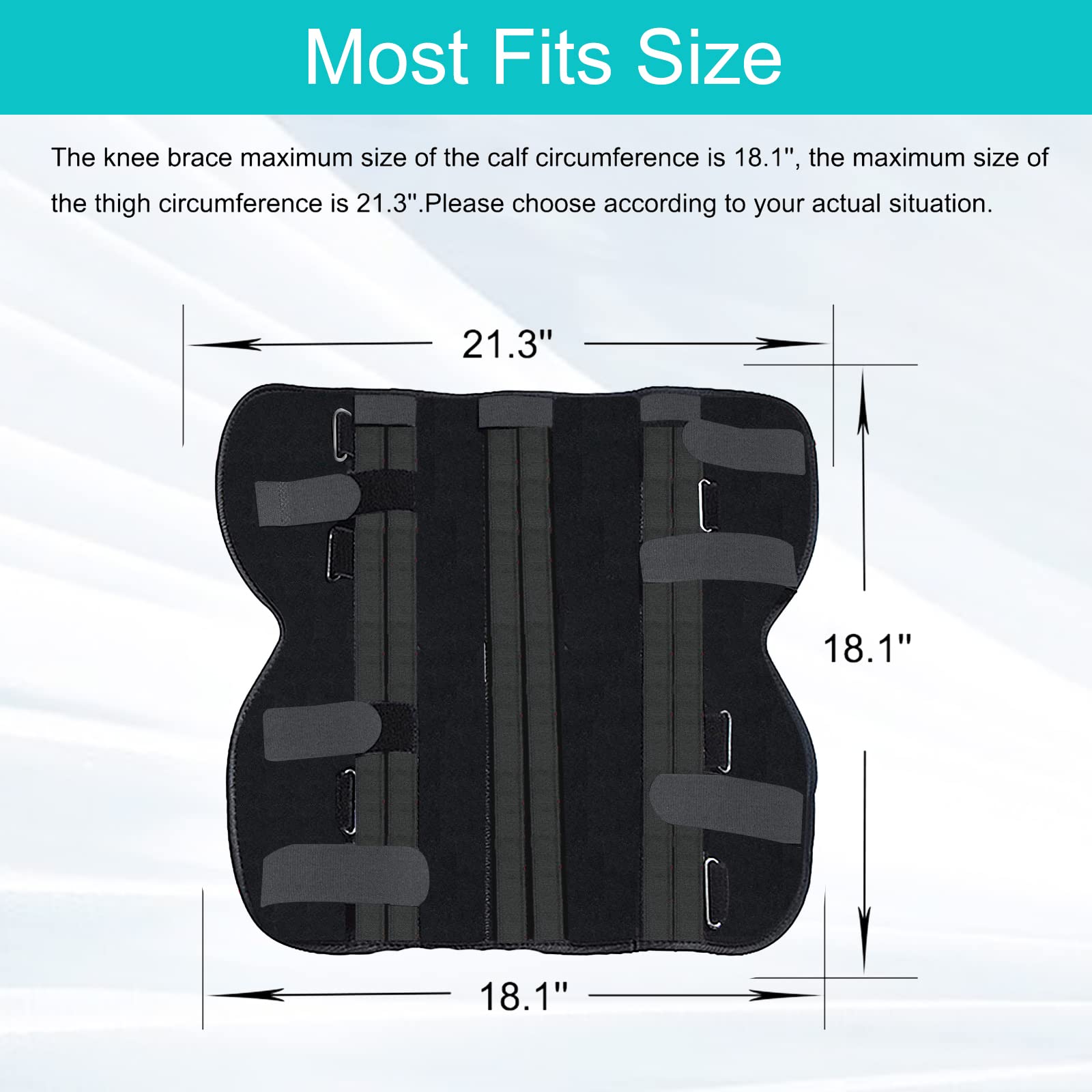 TANDCF Ginocchiera Stabilizzante Regolabile, 46 Cm, Per Recupero Post-Operatoria, Fratture, ACL, MCL, Menisco - Universale Uomo E Donna