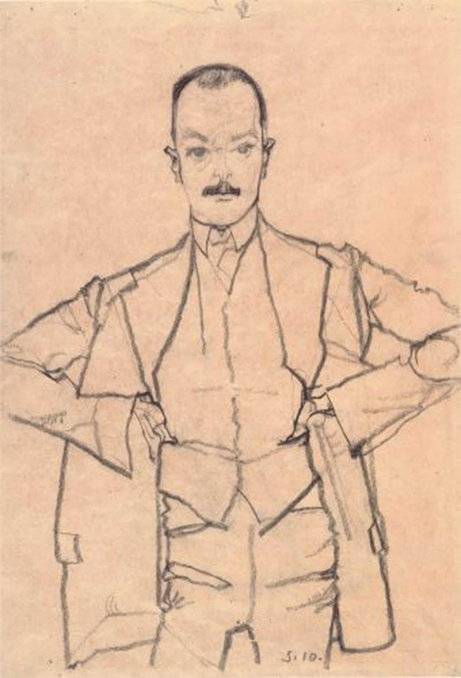ARTXLXXBN Famous Painting Canvas Artwork Graffiti Print Portrait Arthur Roessler by Egon Schiele Portrait Canvas Image for Home Decor 60x90cm