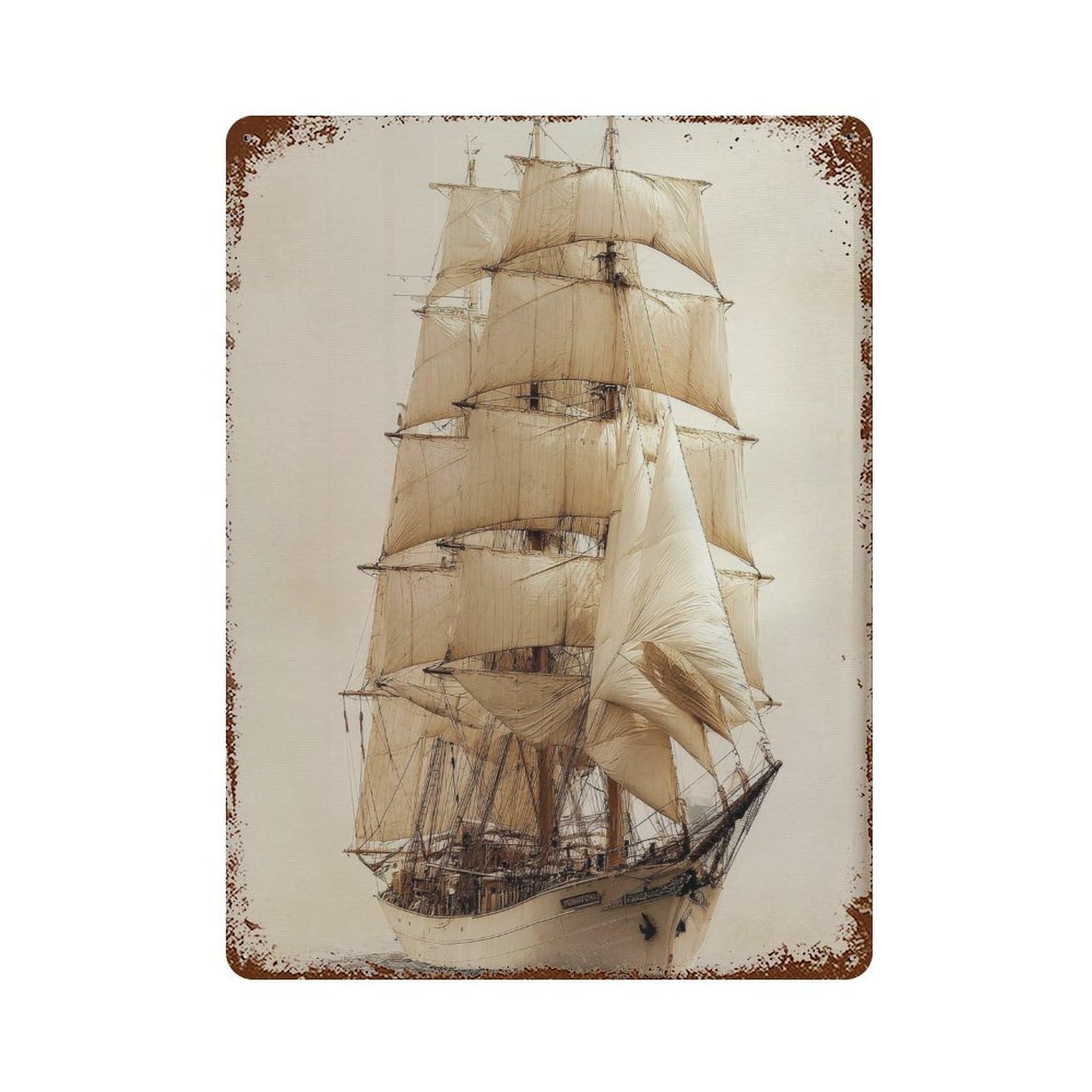 xiaoxiaoshen Tall Ship. Maritime Nautical Classic Wall Decor Art Metal Tin Poster Modern Home Decor Art Home Bar Shop Decorations Vintage Sign 40x30cm