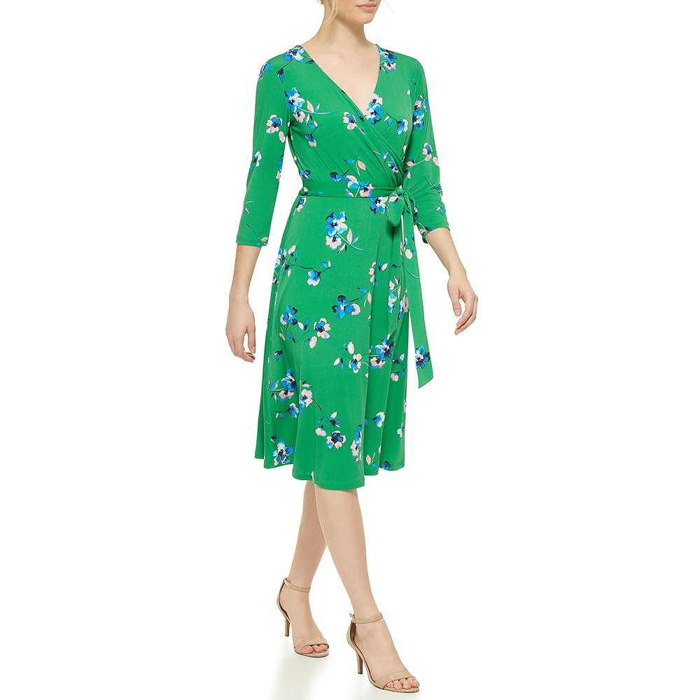 Eliza J Vネックフィット＆フレアドレス Eliza J V Neck Fit and Flare Dress | Bloomingdale's