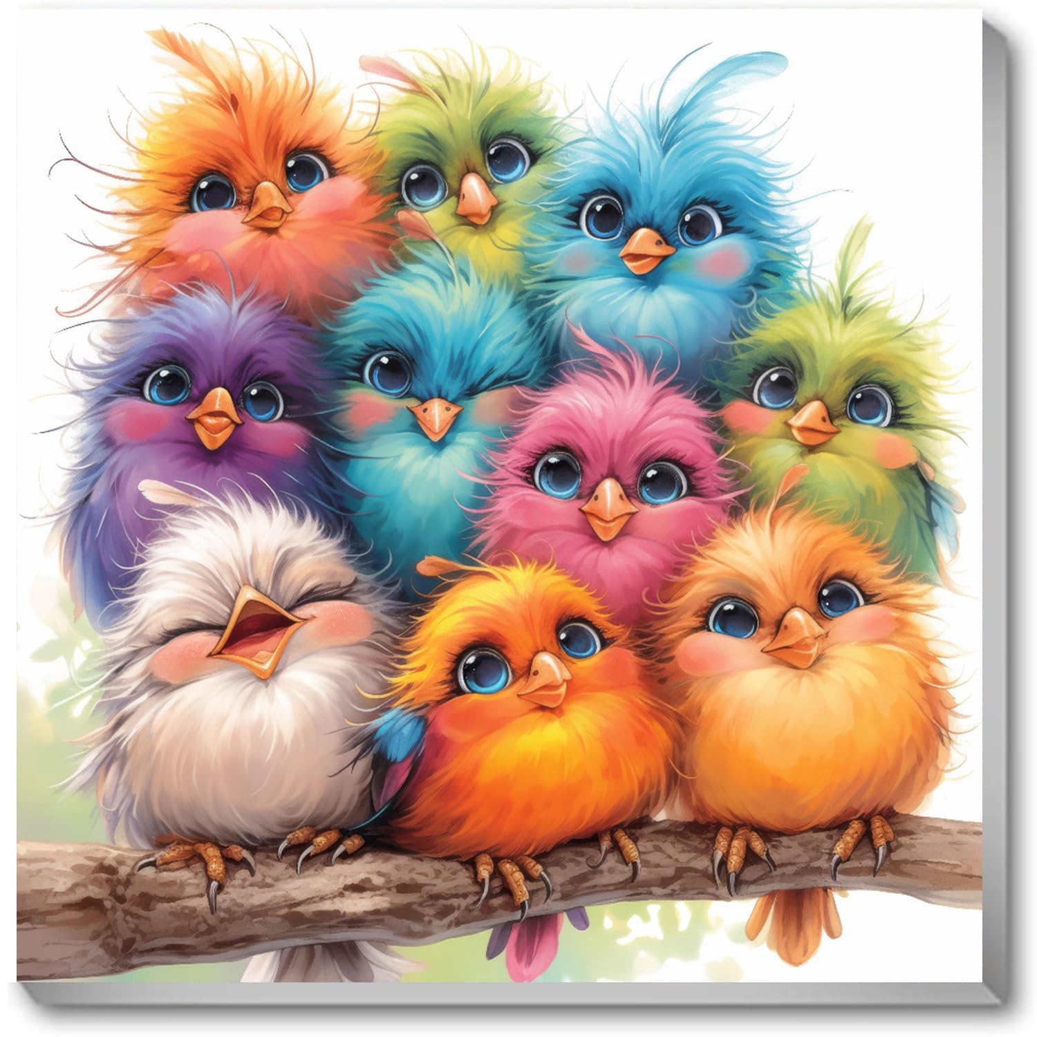 Jakener Paint by Numbers for Adults, Cute Birds Painting by Numbers for Adults Canvas Kits, Adult Paint by Numbers Kits with Frame, DIY Acrylic Oil Painting for Home Wall Decor 10x10 inch