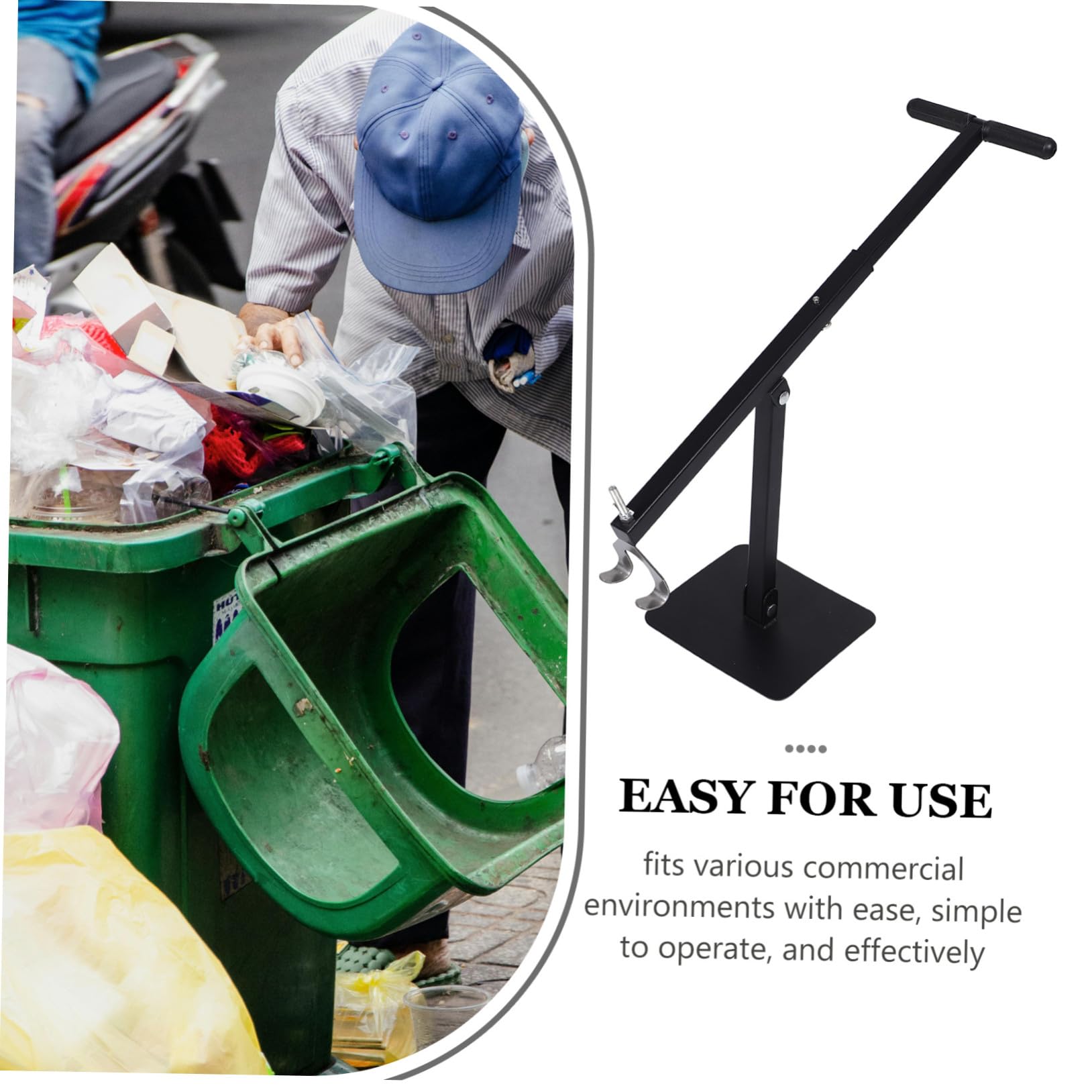 Compactadora de Basura Comercial Manual de Hierro Negro | Alta Eficiencia de Compresión, Reduce el Volumen de Residuos, para Restaurantes y Comida Rápida