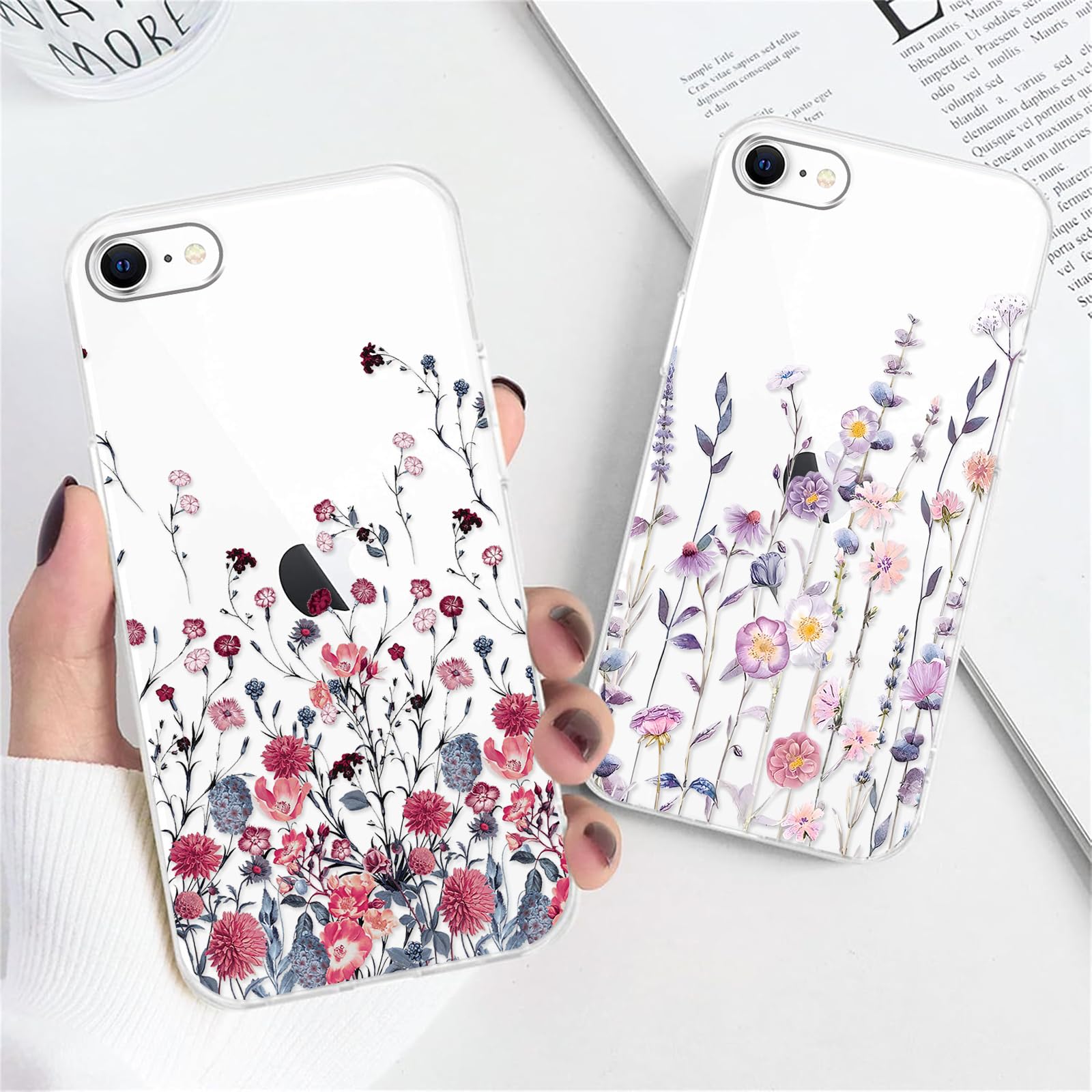 Xylota 2 Handyhüllen Für Xiaomi 14 5G – Transparent Mit Blumen-Muster, Weiches TPU, Stoßfest & Kratzfest