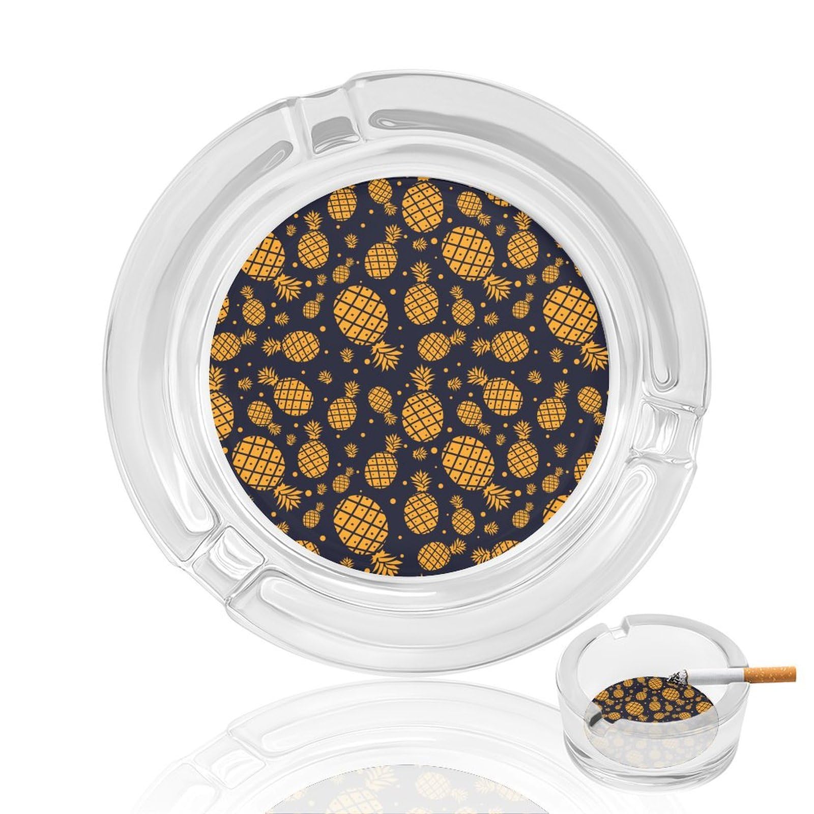 Nclqvjxzkhw Style Pineapple Glass Ashtray Round Ash Tray Smoking Trays For Home Garden Outdoor