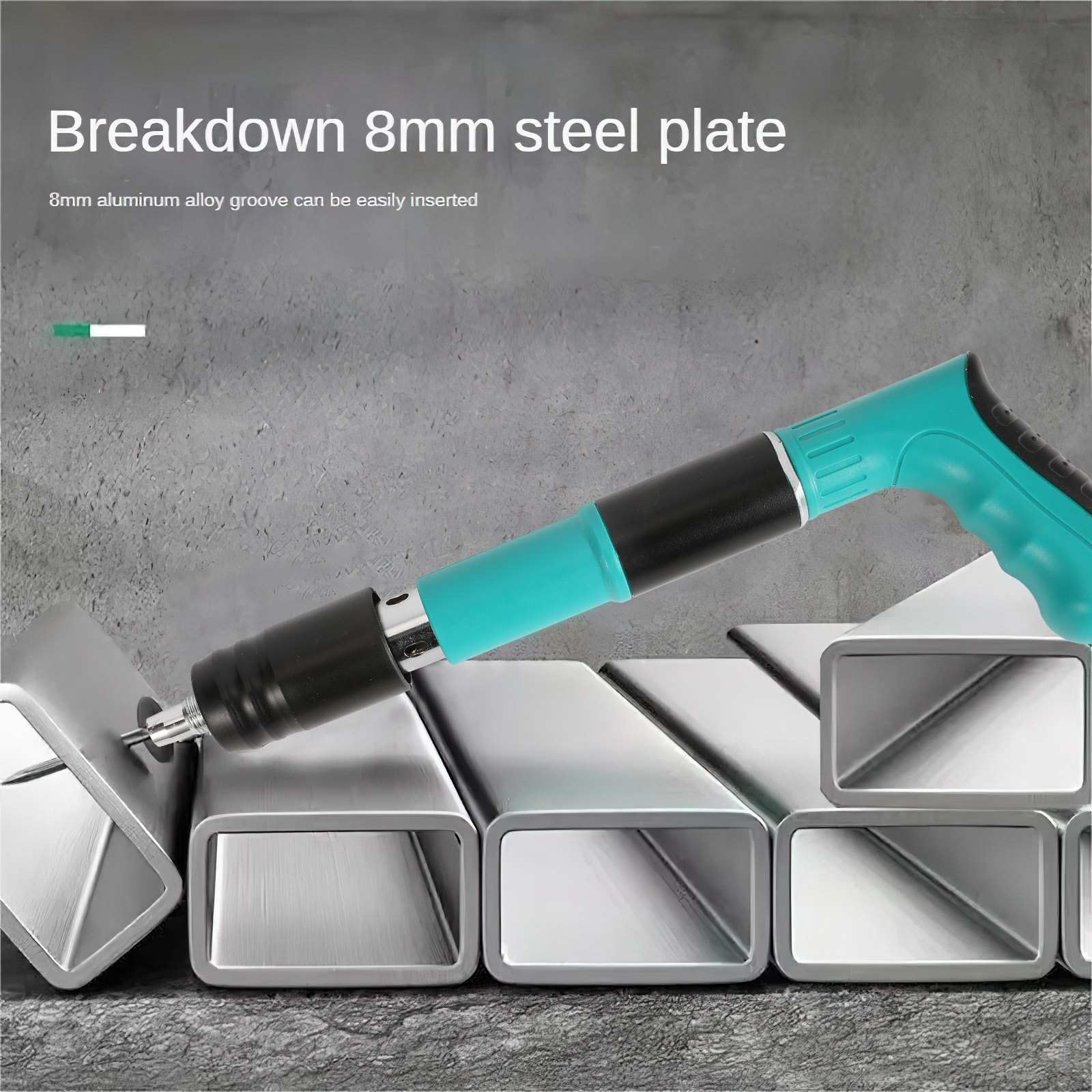 Lot de 110 pistolets à ongles avec 110 clous ronds, mini pistolet à clous manuel pour acier et béton, silencieux portable, en acier, pour ancrage mural de plafond, fente de fil, mur de maison