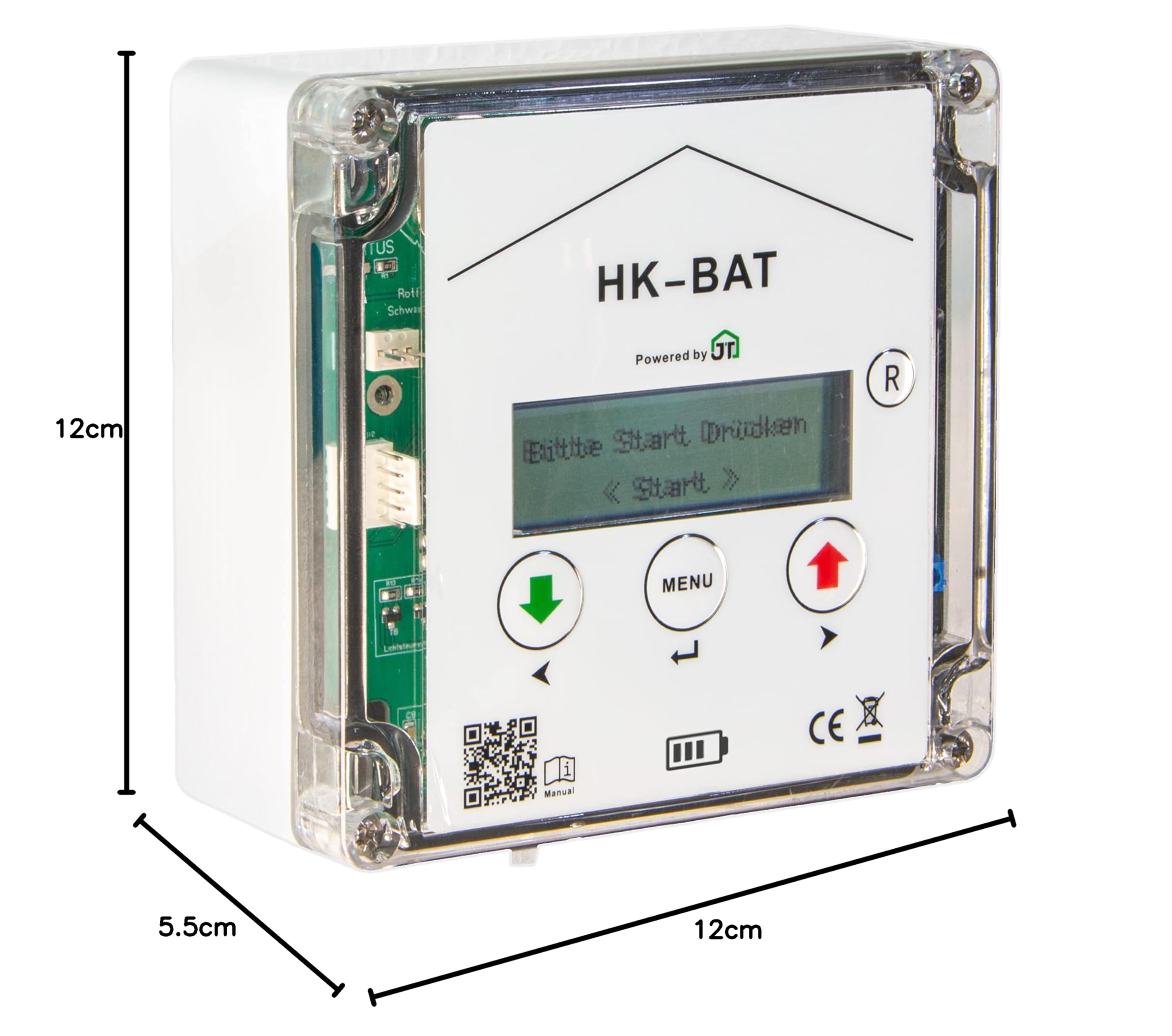 JOSTechnik Klappensteller für Hühnerklappen Batteriebetrieb HK-BAT + Steuerung für Anlocklicht