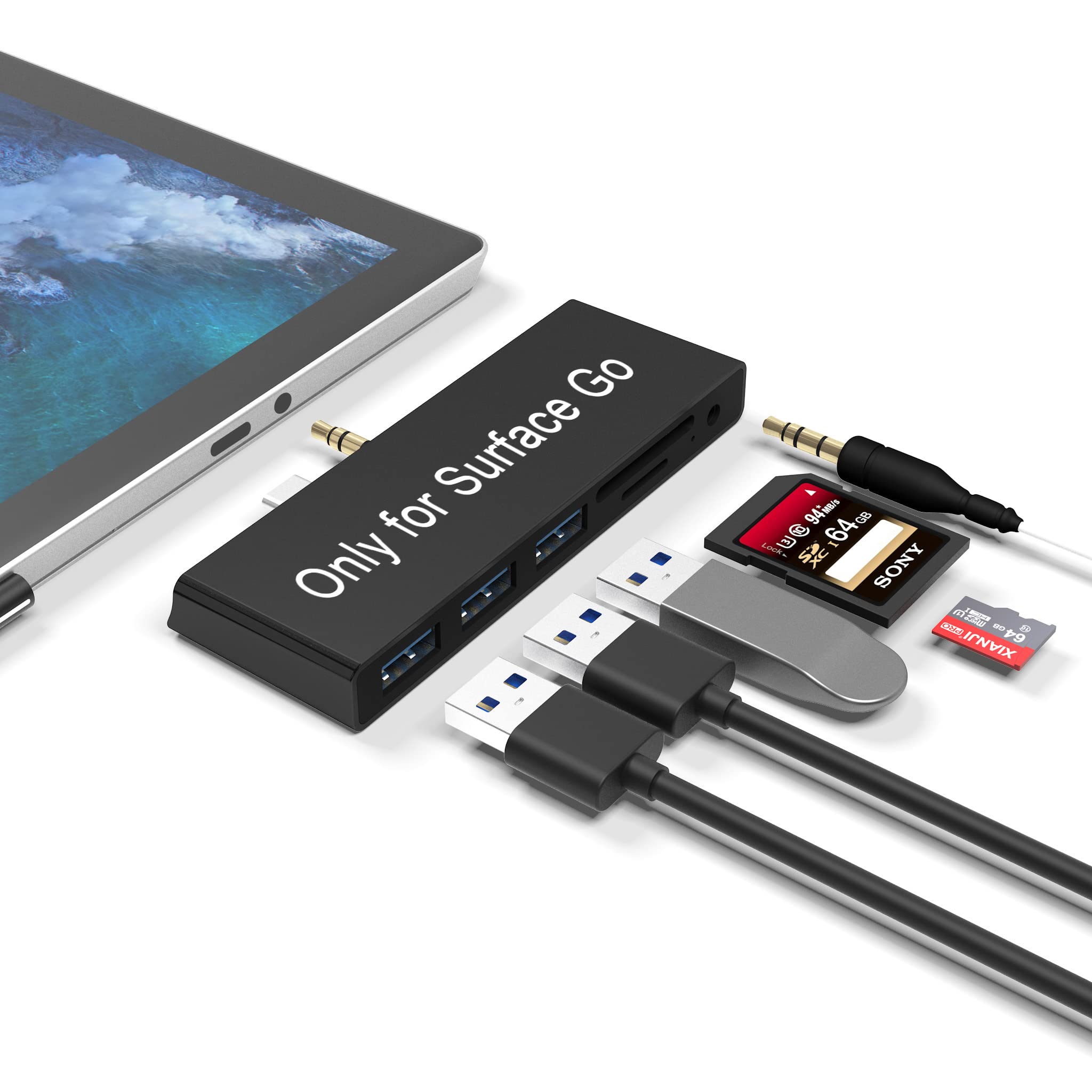 Amazon | Microsoft Surface Go/Go2/Go3 専用 USB 3.0 ハブ サーフェス 